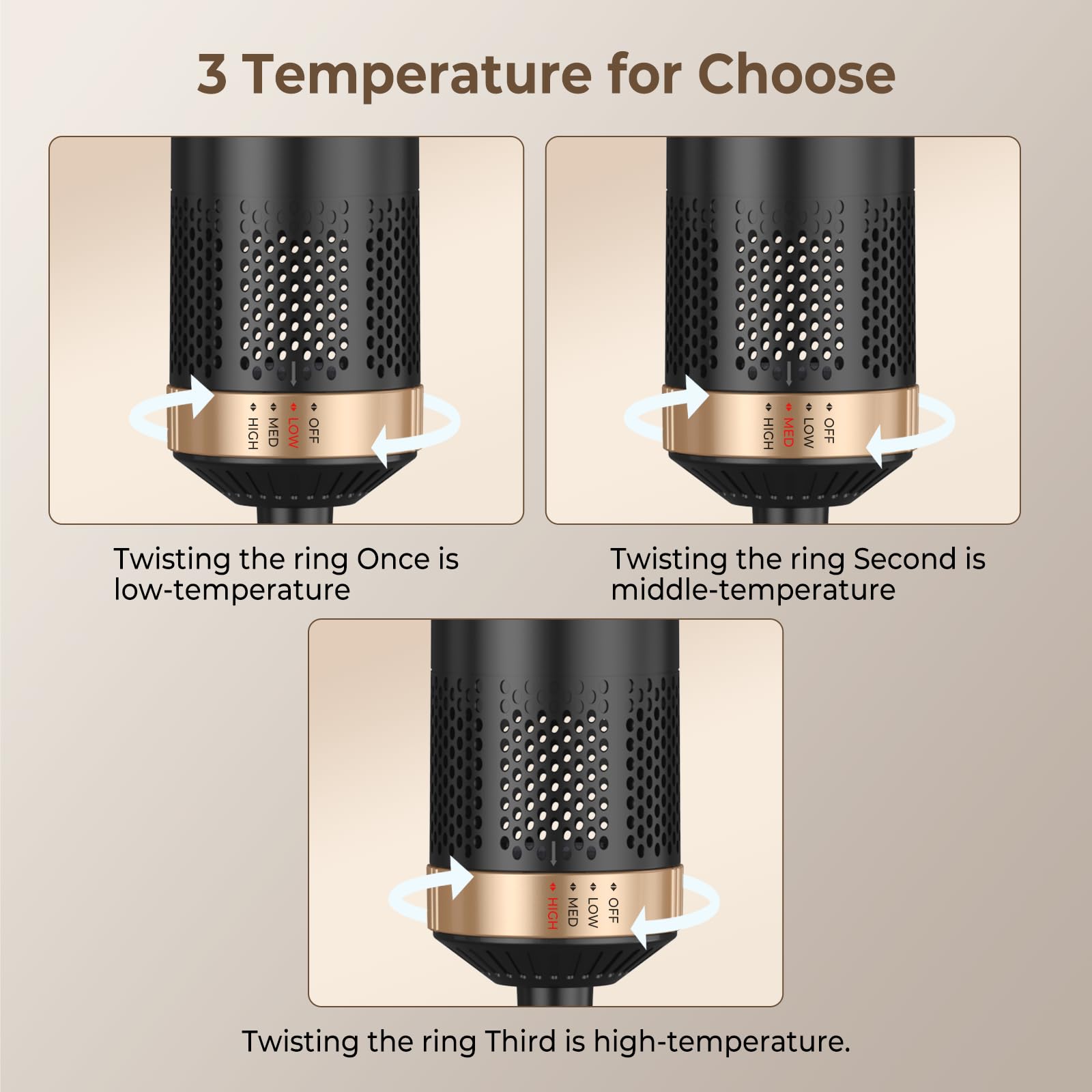 5 in 1 Blow Dryer Brush for Hair Styling - Upgraded Detachable Hot Air Brush with Negative Ion Technology for Drying, Curling & Straightening - Perfect for Salon-Quality Styling at Home, Travel & Daily Use