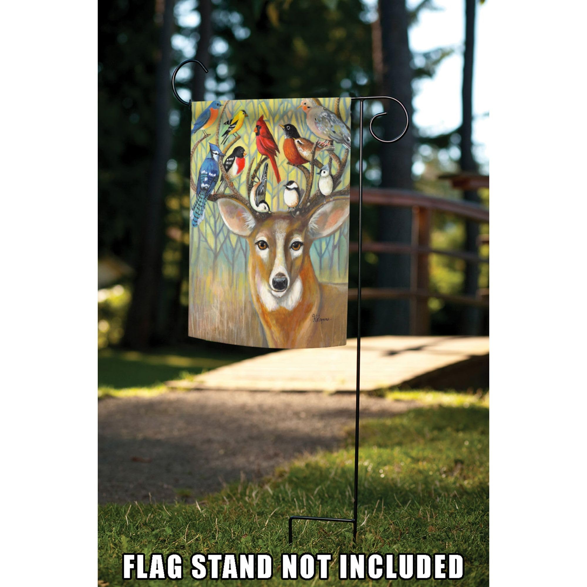 Toland Home Garden 12x18 Inch Double Sided Deer Garden Flag - Nature's Greeting Outdoor Yard Decoration for House, Patio & Seasonal Displays