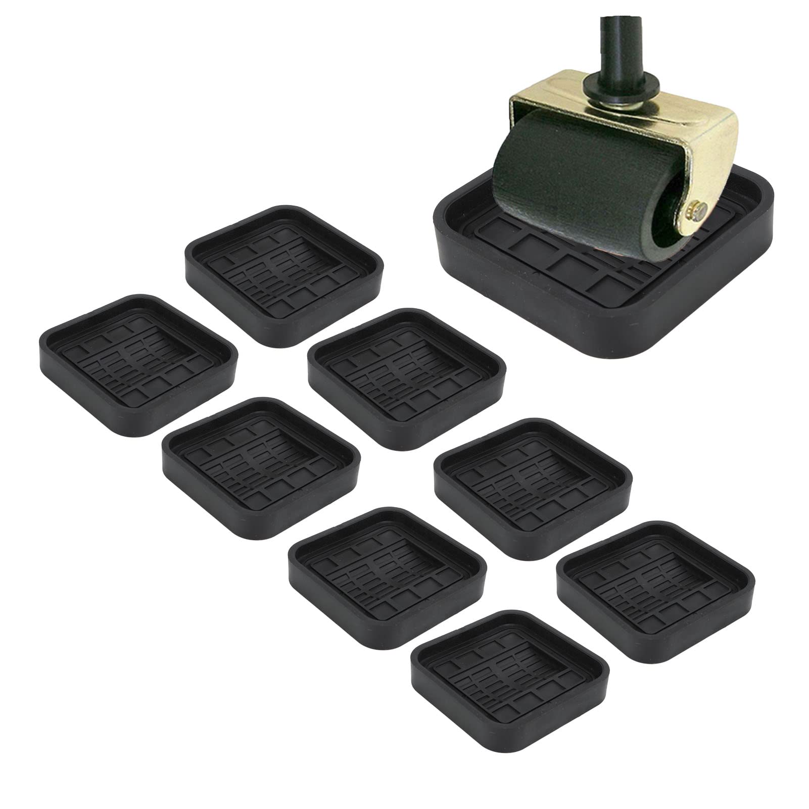 8Pcs Heavy Duty Wheel Stoppers - Non-Slip Caster Stops for Beds, Chairs, Cabinets & Stackable Furniture - Rubber Wheel Cups for Stability & Floor Protection (Ideal for Home, Office & Dorm Use)