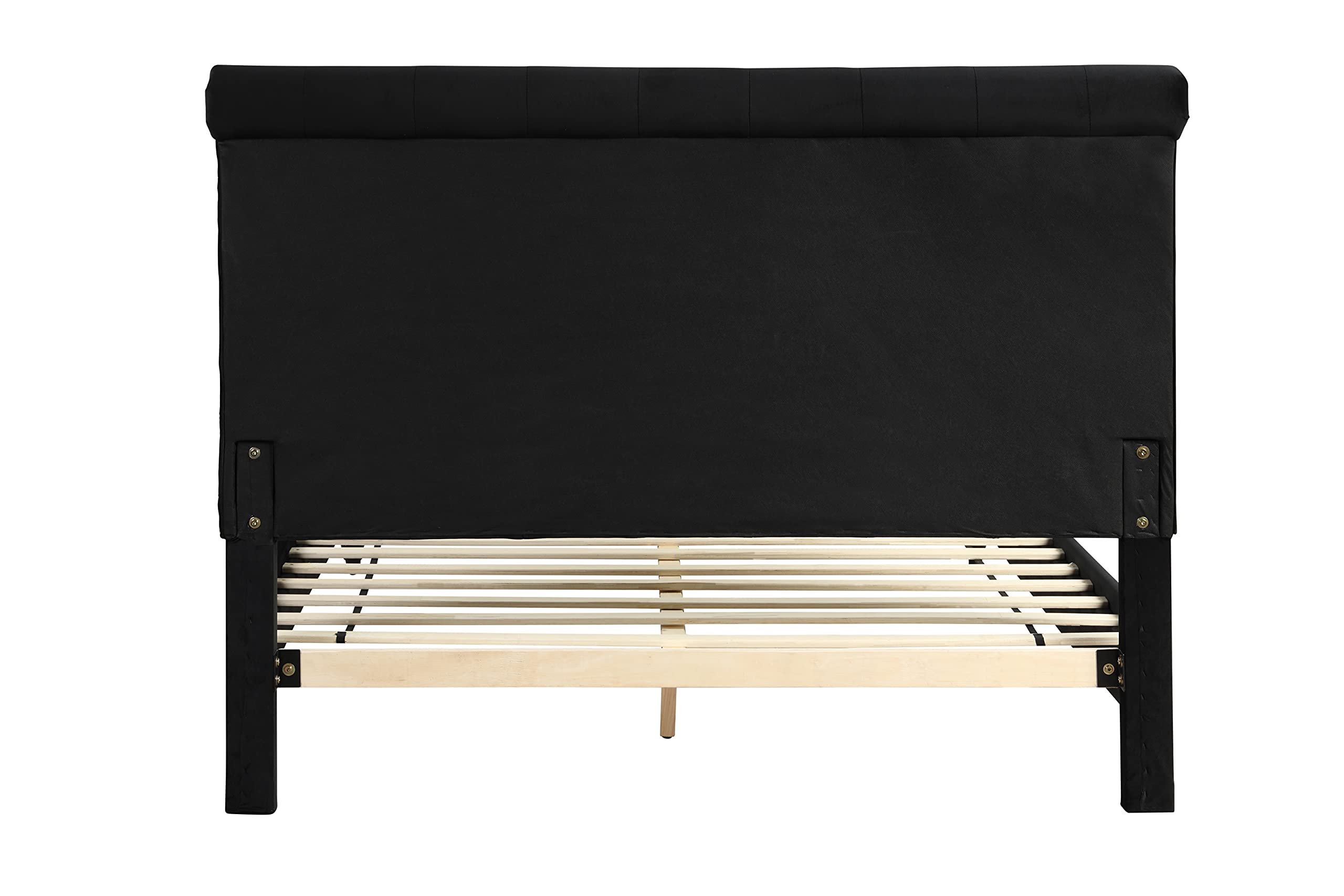 Best Master Furniture Kathy Upholstered Velvet Platform Bed - King Size Black Luxury Bed Frame for Modern Bedroom | Perfect for Master Suite, Guest Room & Apartment