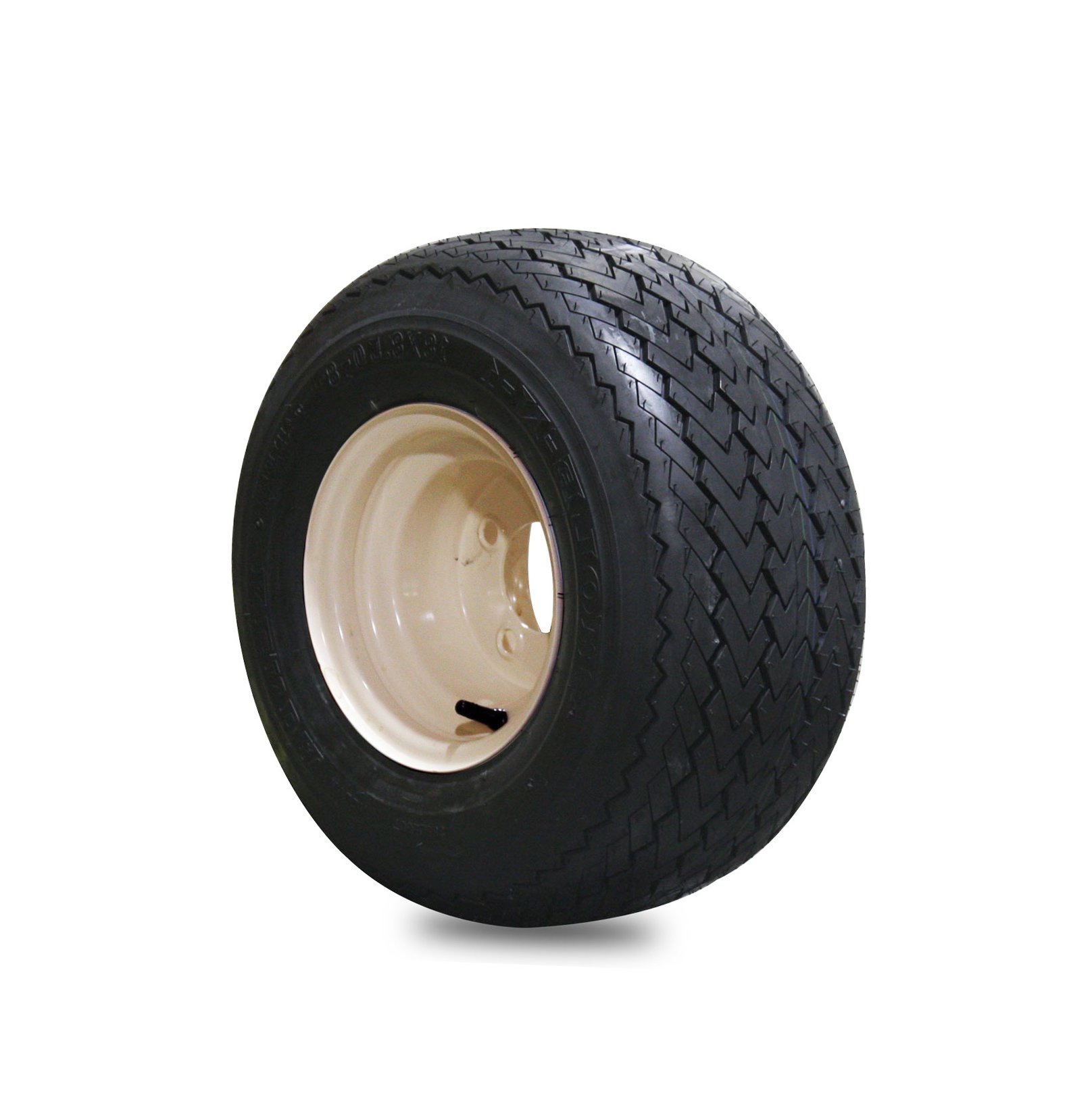 EZGO 18x8.50-8 Golf Cart Tires with Tan Wheels - Kenda Hole-N-One Tire & Wheel Assembly Set for Golf Carts, Utility Vehicles & Outdoor Equipment - Perfect for Golf Courses, Campgrounds & Farm Use