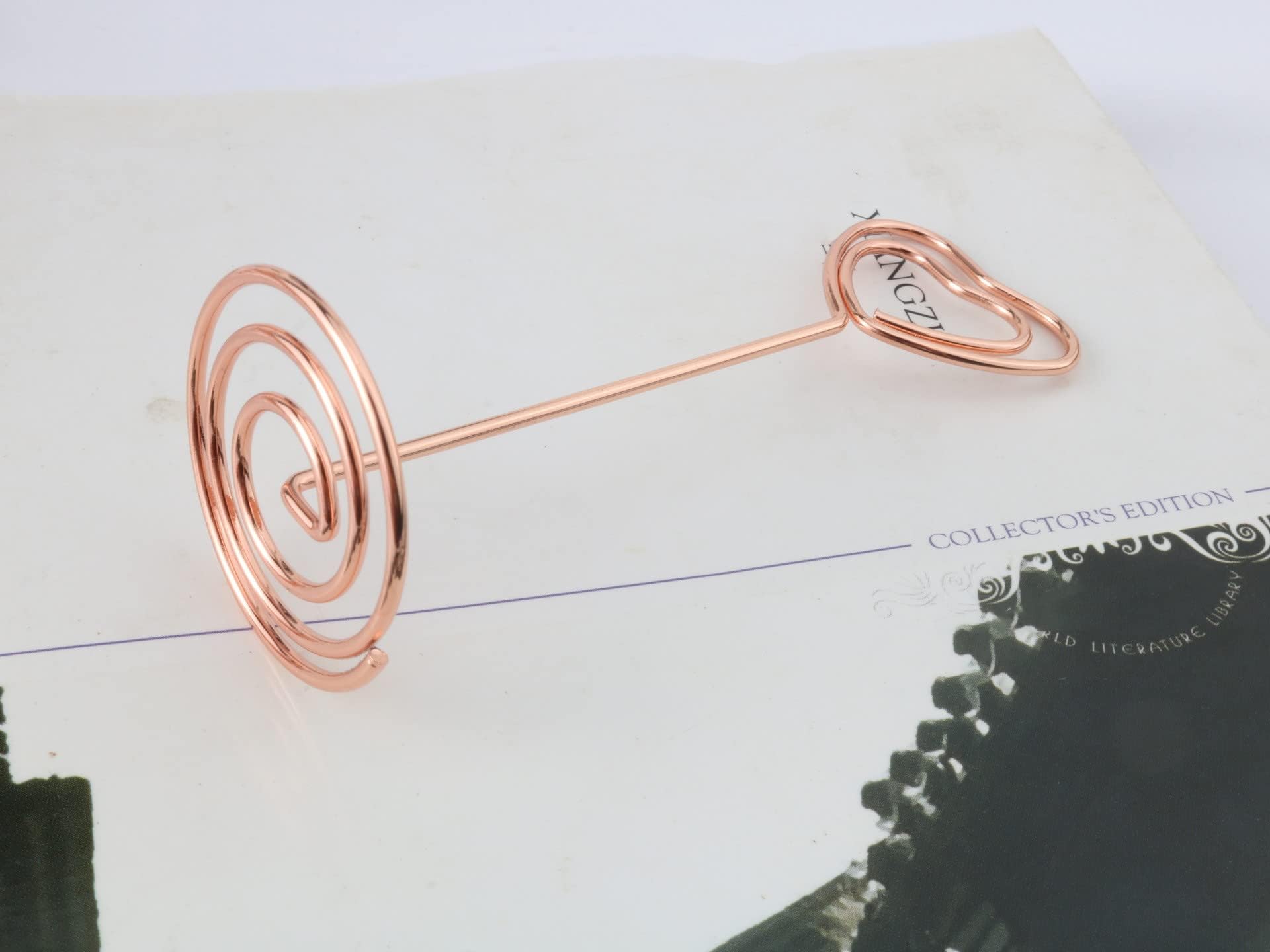 10 Pack Heart Shaped Table Number Card Holders - Rose Gold Photo Stands for Wedding, Birthday, Christmas Party Decorations - Perfect for Place Cards, Menu Clips, Office Desk Memo Notes & Holiday Decor