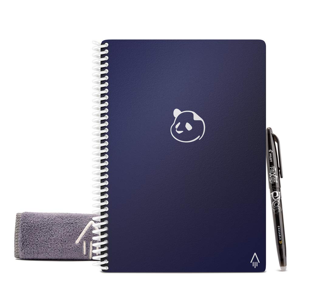 Rocketbook Panda Planner Reusable Smart Notebook - 6x8.8 Executive Size in Midnight Blue | Daily Weekly Monthly Planner with Cloud App Connectivity | Erasable Pages for Goal Setting, Journaling & Digital Organization | Perfect for Professionals, Students & Productivity Enthusiasts