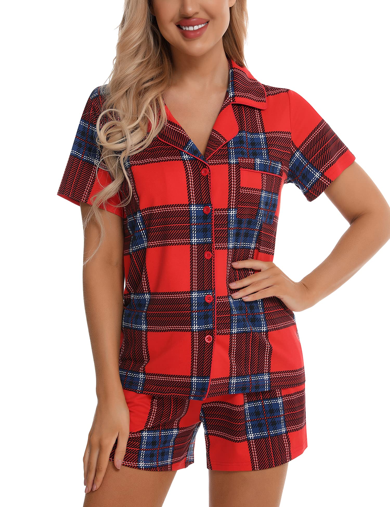 Leikar Women's Button Down Pajama Set - Soft Sleepwear Shorts & Lounge Outfit for Brides, Sleepovers & Relaxing at Home