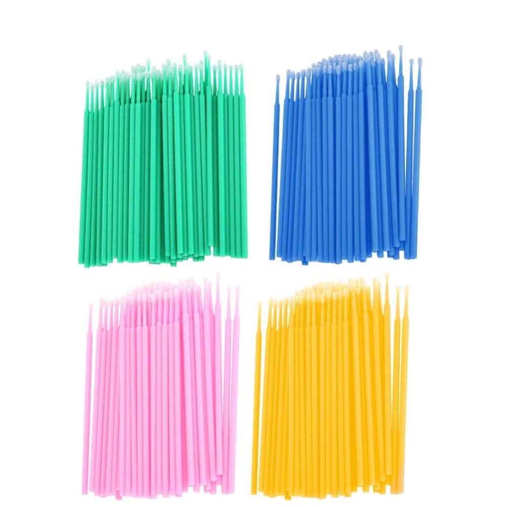 400pcs Colored Disposable Mascara Wands - Cotton Swab Eyelash Cleaning Sticks, Micro Brush Applicators for Makeup Removal & Eyelash Extension Care - Perfect for Salon, Home & Professional Makeup Kits
