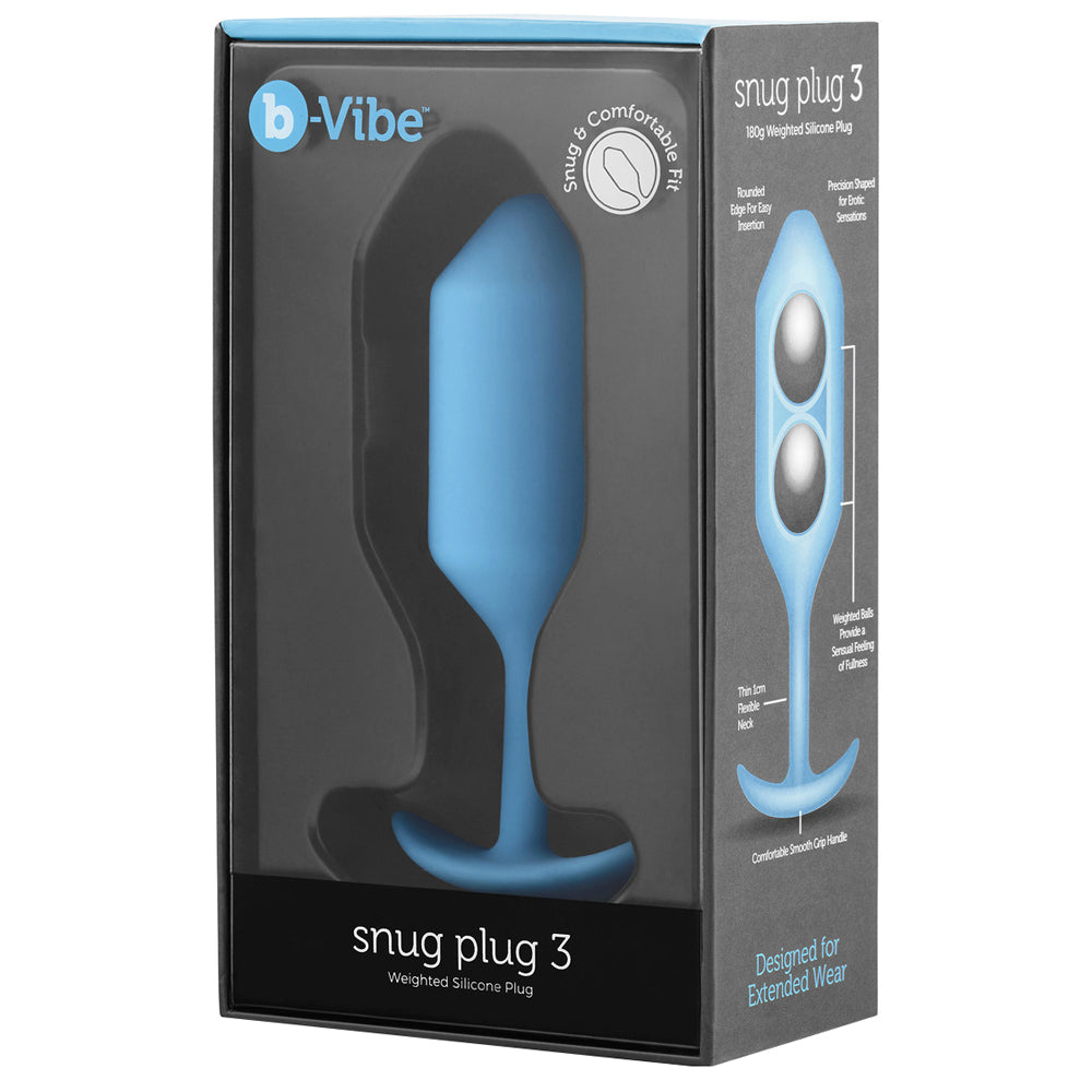 B Vibe Weighted Snug Plug 3 - Premium Silicone Anal Plug for Men & Women - Comfortable Weighted Design for Enhanced Sensation - Perfect for Couples Play & Solo Pleasure