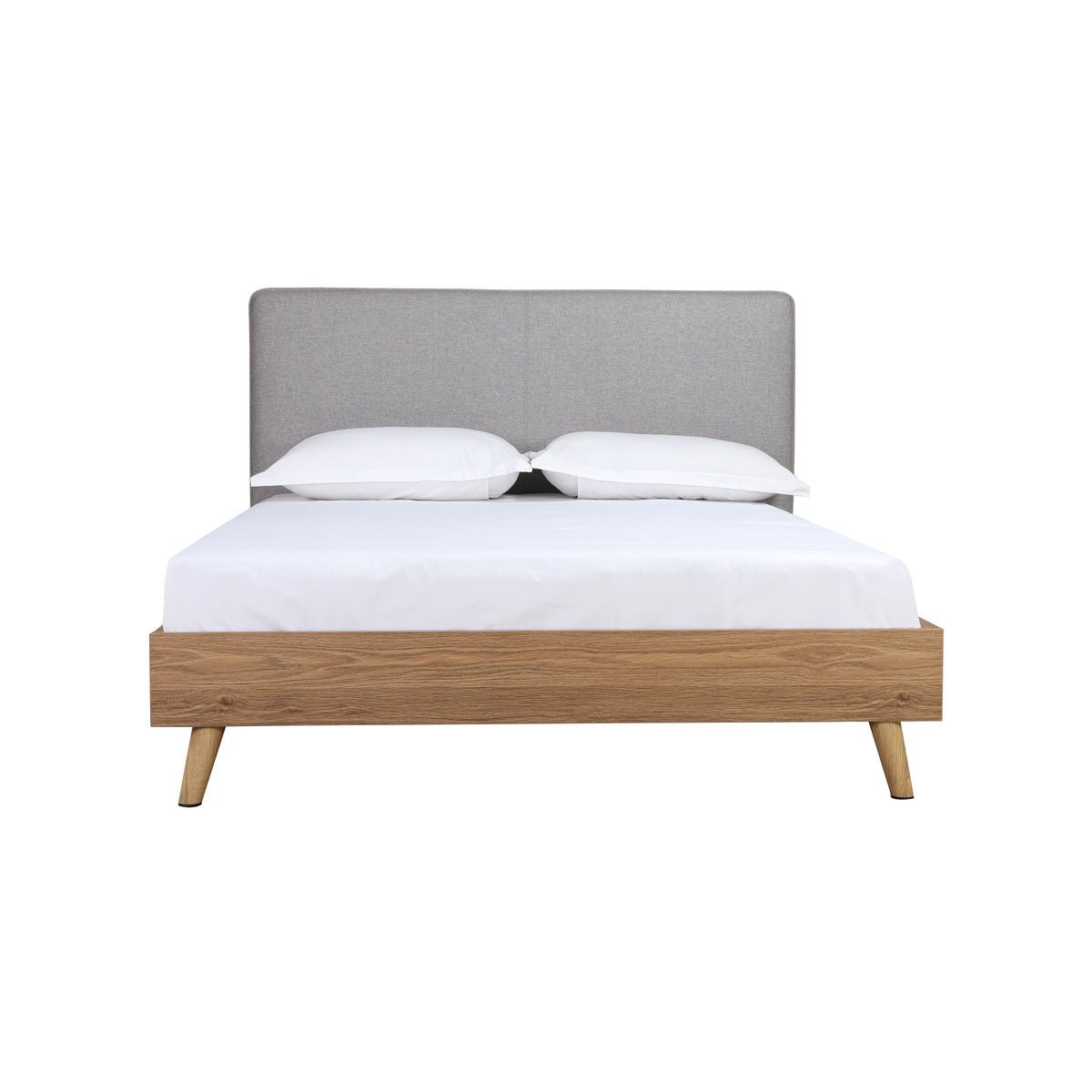 Cassidy Full Platform Bed with Upholstered Headboard - Queen Size Modern Bed Frame with Storage, Upholstered Bed for Bedroom, Guest Room & Master Suite