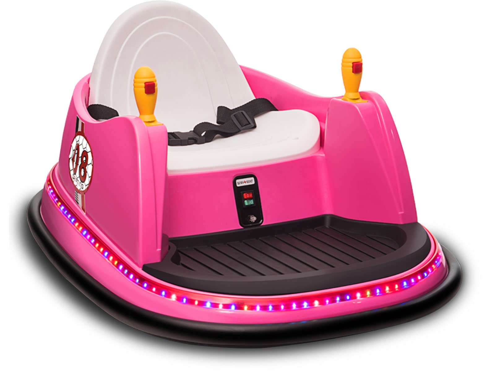 **6V Battery Powered Kids Ride on Bumper Car with Remote Control - Electric Toy Vehicle with Music, Safety Belt, LED Lights & 360° Spin - Perfect for Indoor/Outdoor Play - Ideal Gift for Boys & Girls (Pink)**