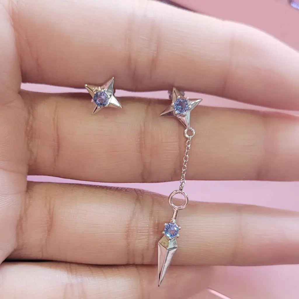 Lightning Blade Earrings for Women - Hypoallergenic Stainless Steel Dangle Earrings - Perfect for Parties, Weddings & Everyday Wear