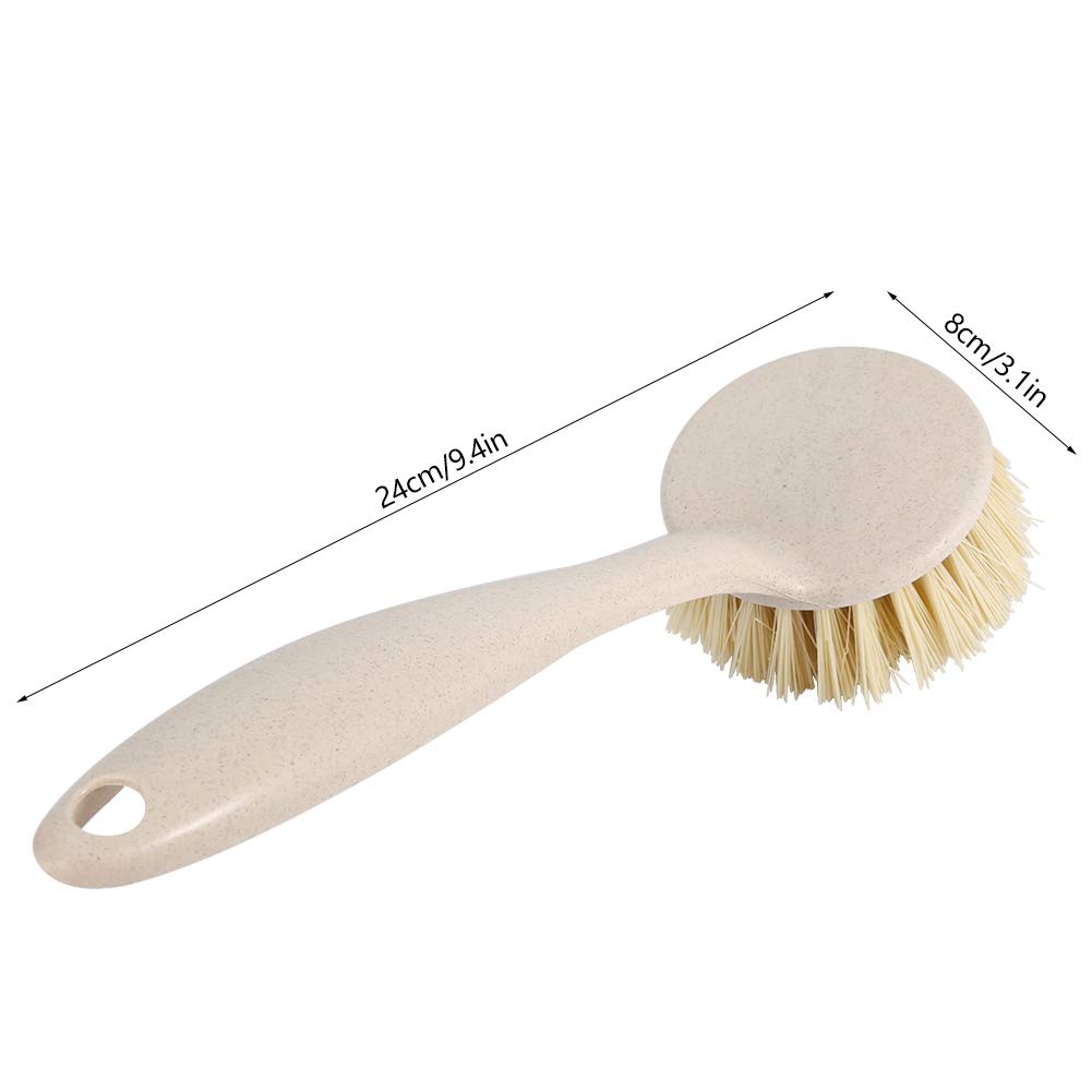 Durable PP Long Handle Dish Scrub Brush with Hanging Hole - Kitchen Cleaning Brush for Pots, Pans, Sink & Dishes - Multi-Purpose Dishwashing Brush for Easy Kitchen Cleaning