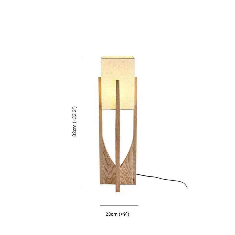 Modern Square Wooden Frame Floor Lamp - Stylish Home Decor for Living Room, Bedroom & Office Lighting