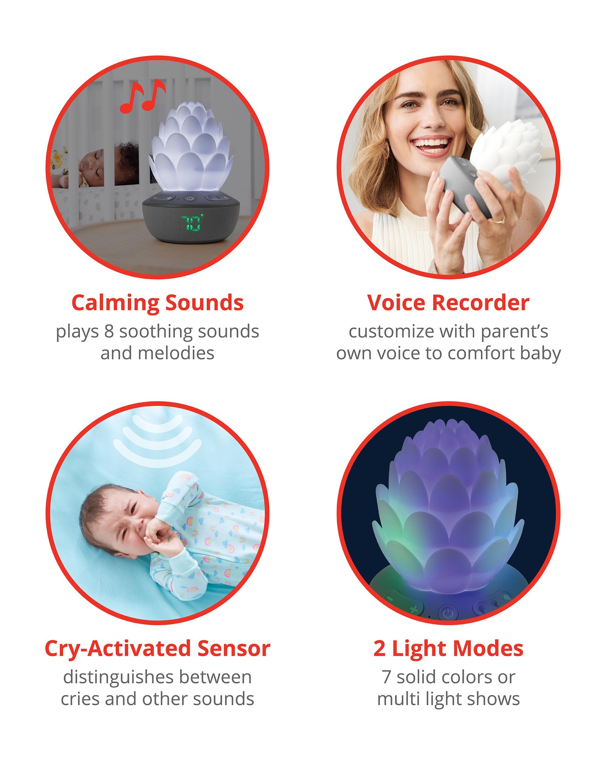 Skip Hop Terra Cry Activated Soother - Grey/White Baby Pacifier for Newborns & Infants - Perfect for Soothing, Travel & Sleep Time