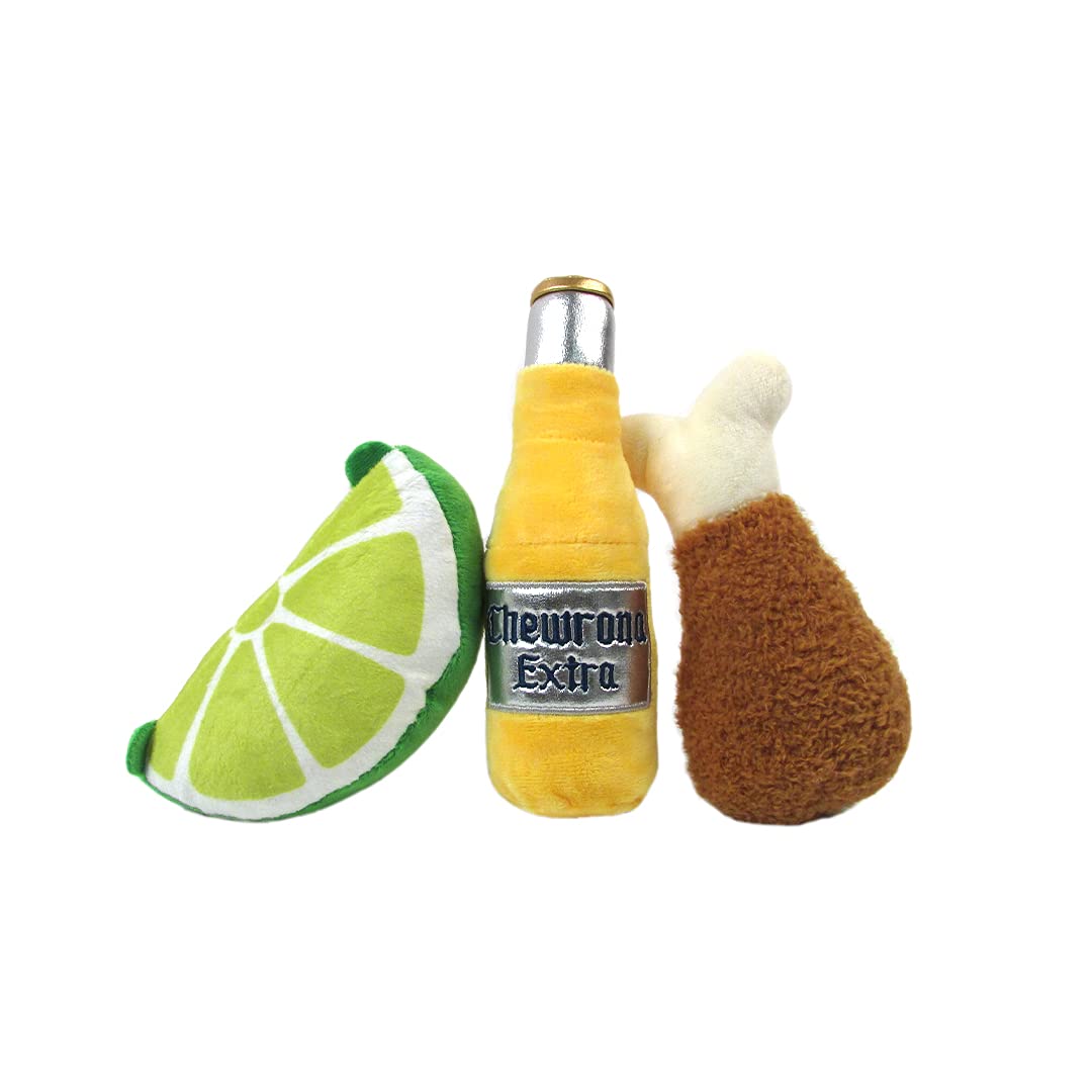 TONBO Cute Plush Dog Toys for Small & Medium Dogs - Soft Chewable Puppy Toys for Teething, Training & Playtime - Happy Hour Combo Set (2 Pack) - Perfect for Indoor & Outdoor Play, Gifts for Dog Lovers