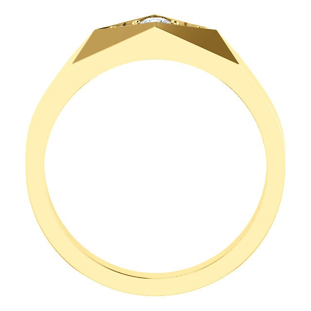 14K Gold 0.16 CTW Diamond Geometric Three Stone Ring for Men - Elegant Wedding Band, Anniversary Gift & Everyday Jewelry
