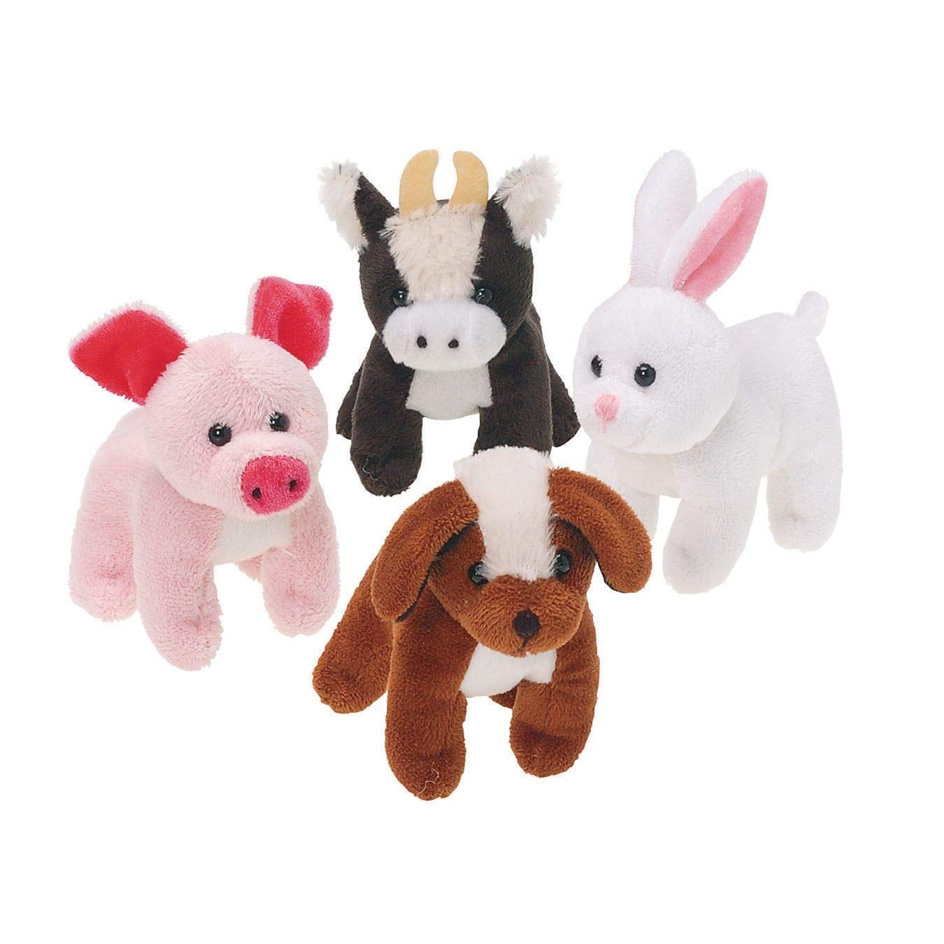 12-Piece Plush Furry Farm Animal Set - 5