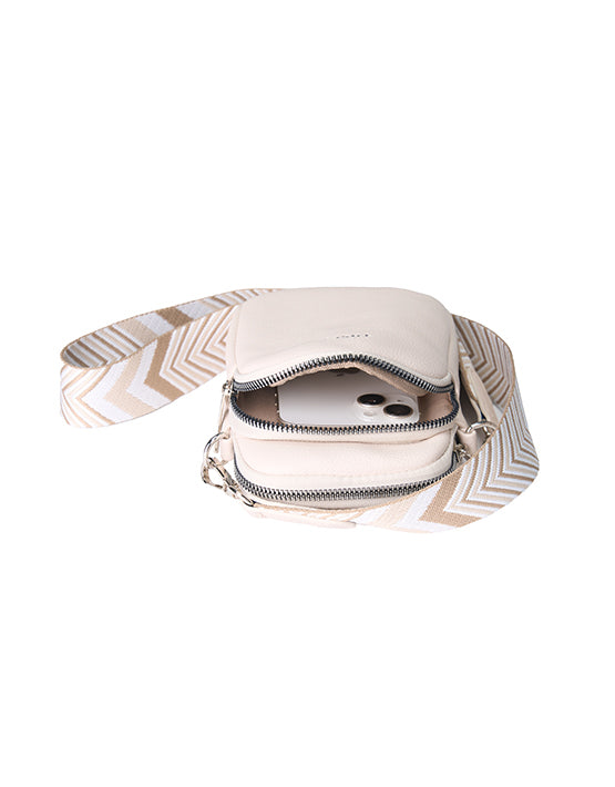 Tosca TH054 Mini Utility Phone Bag Ivory - Stylish Crossbody Pouch for Everyday Essentials, Perfect for Travel, Shopping & Outdoors