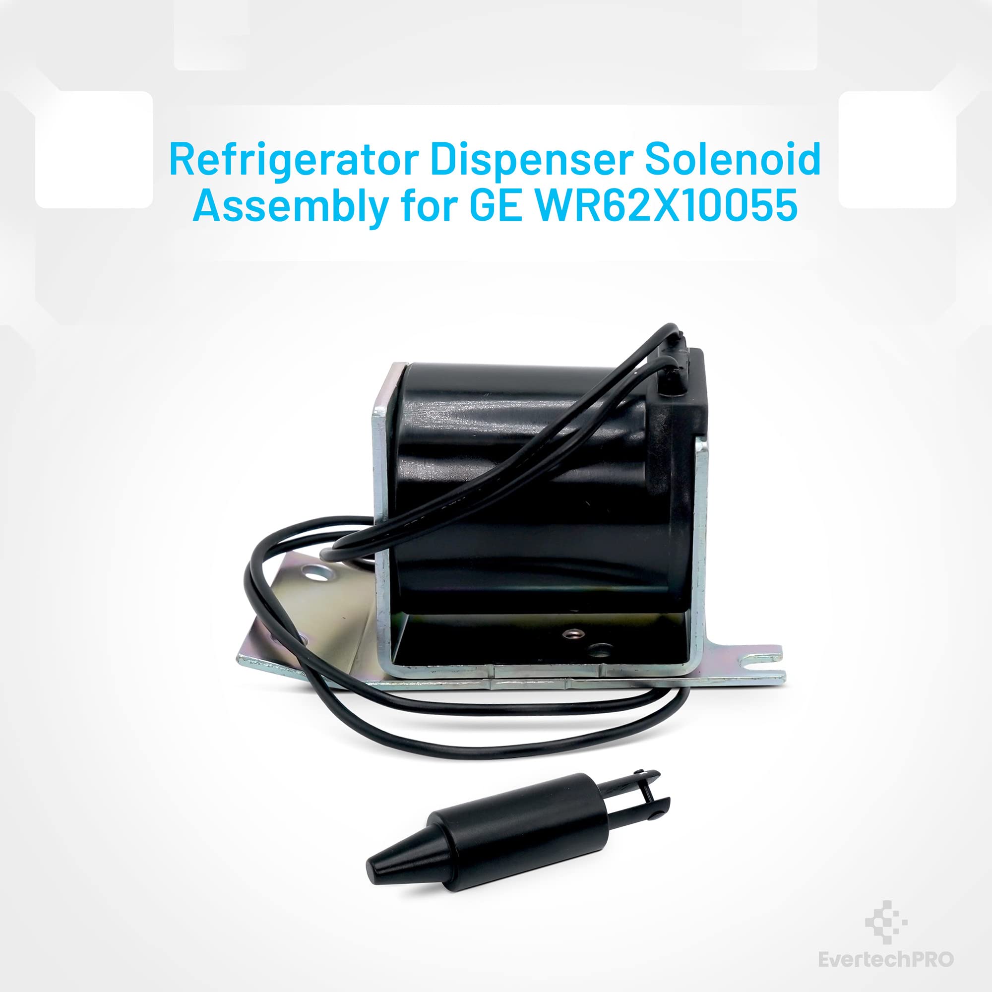 GE Refrigerator Ice Dispenser Solenoid WR62X10055 - Durable Replacement Part Compatible with GE WR62X10020 & 203C6017G001 - Perfect for Fixing Ice Dispenser Issues in GE Refrigerators at Home or Office