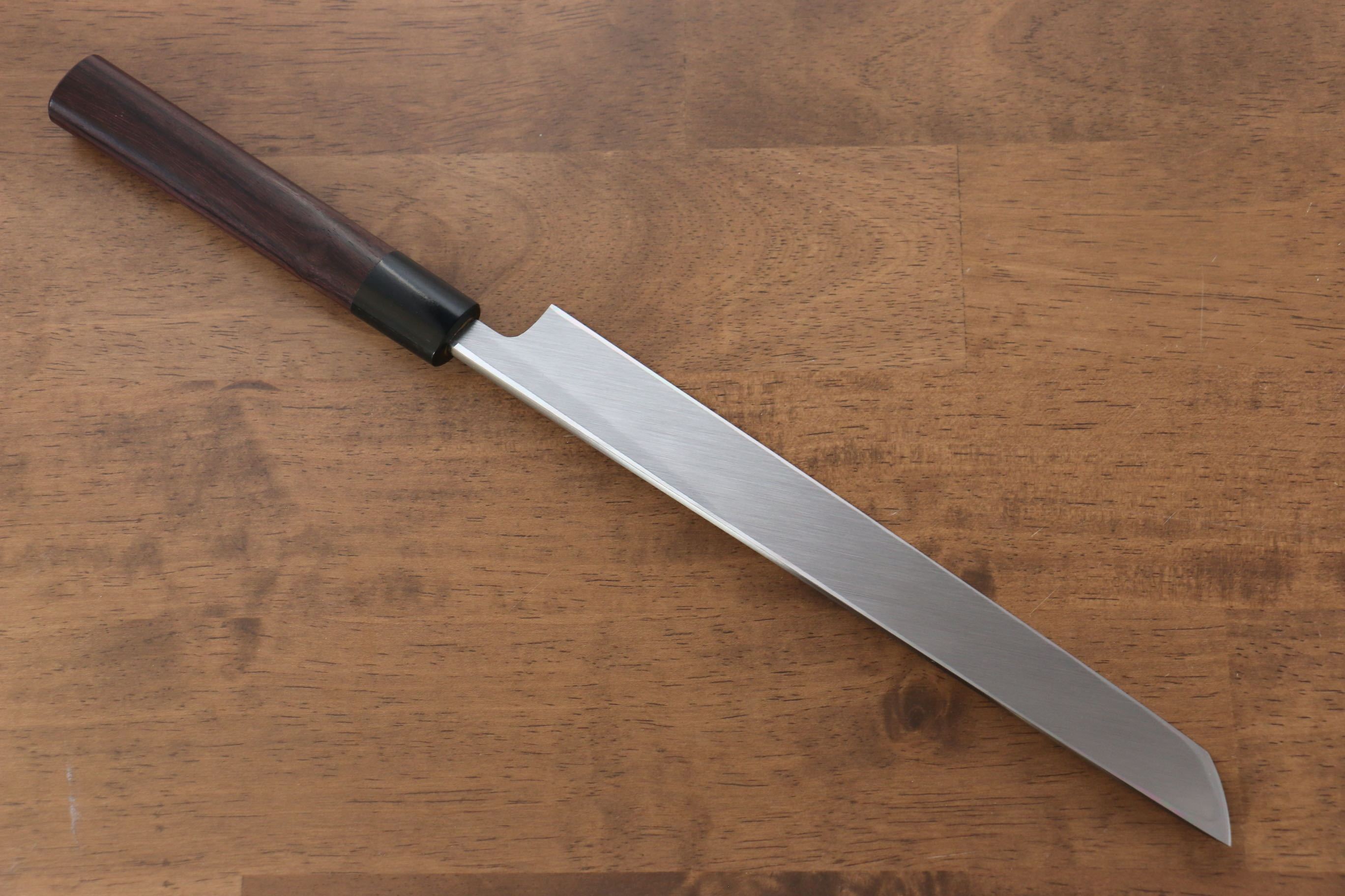 Premium Jikko White Steel No.2 Sakimaru Yanagiba 240mm Japanese Sushi Knife with Exquisite Shitan Handle - Perfect for Sushi Chefs & Professional Japanese Cuisine Preparation