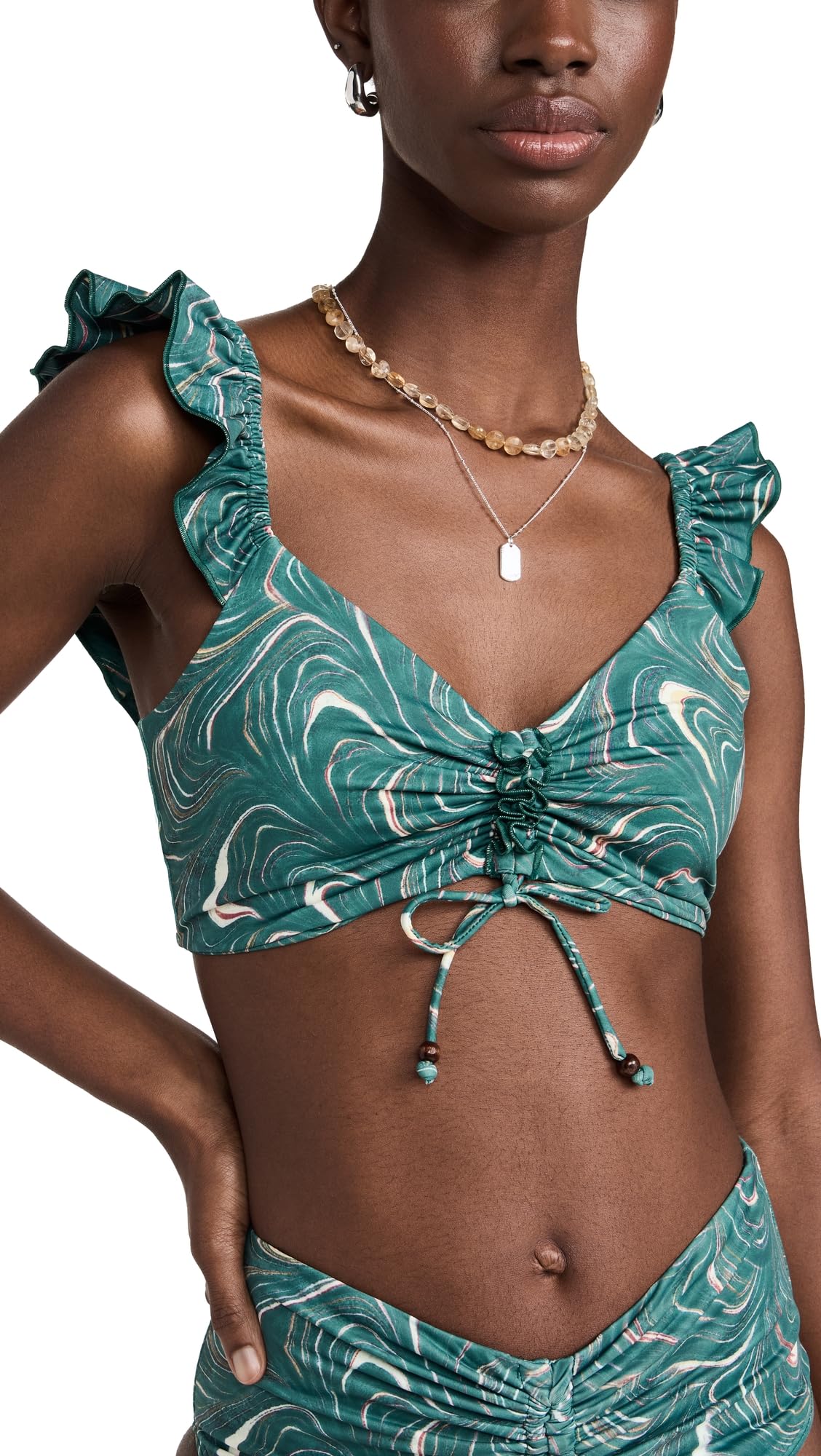 Sea Women's Amara Marble Print Bikini Top - Stylish Swimwear for Beach, Pool & Summer Vacations | Trendy Bikini Top for Women