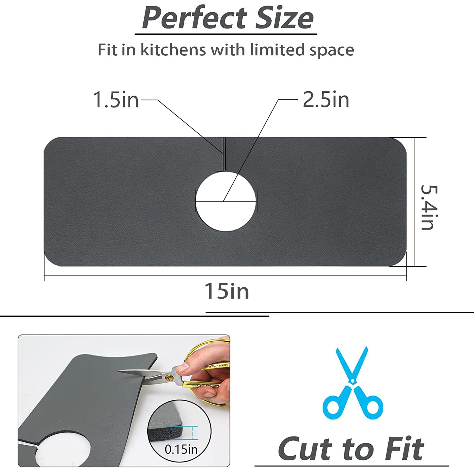 **Splash Guard for Sink Faucet - Thick Absorbent Drip Catcher Mat for Kitchen, Bathroom, RV & Farmhouse - Non-Slip Faucet Protector (4Pcs) - Perfect for Dish Drying & Water Splash Prevention**