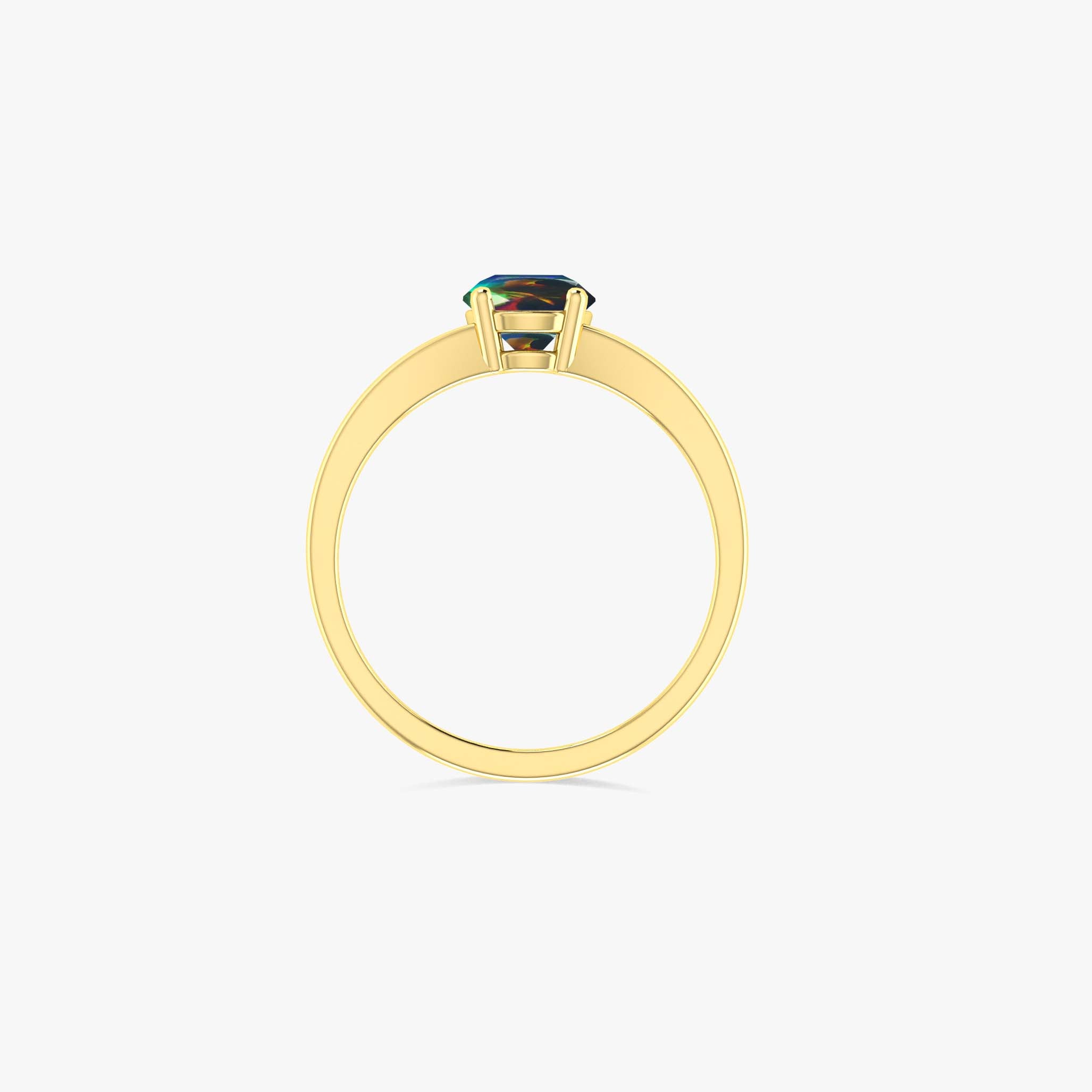 Exquisite Black Fire Opal Ring for Women – Elegant Round Dainty Jewelry for Everyday Wear & Special Occasions