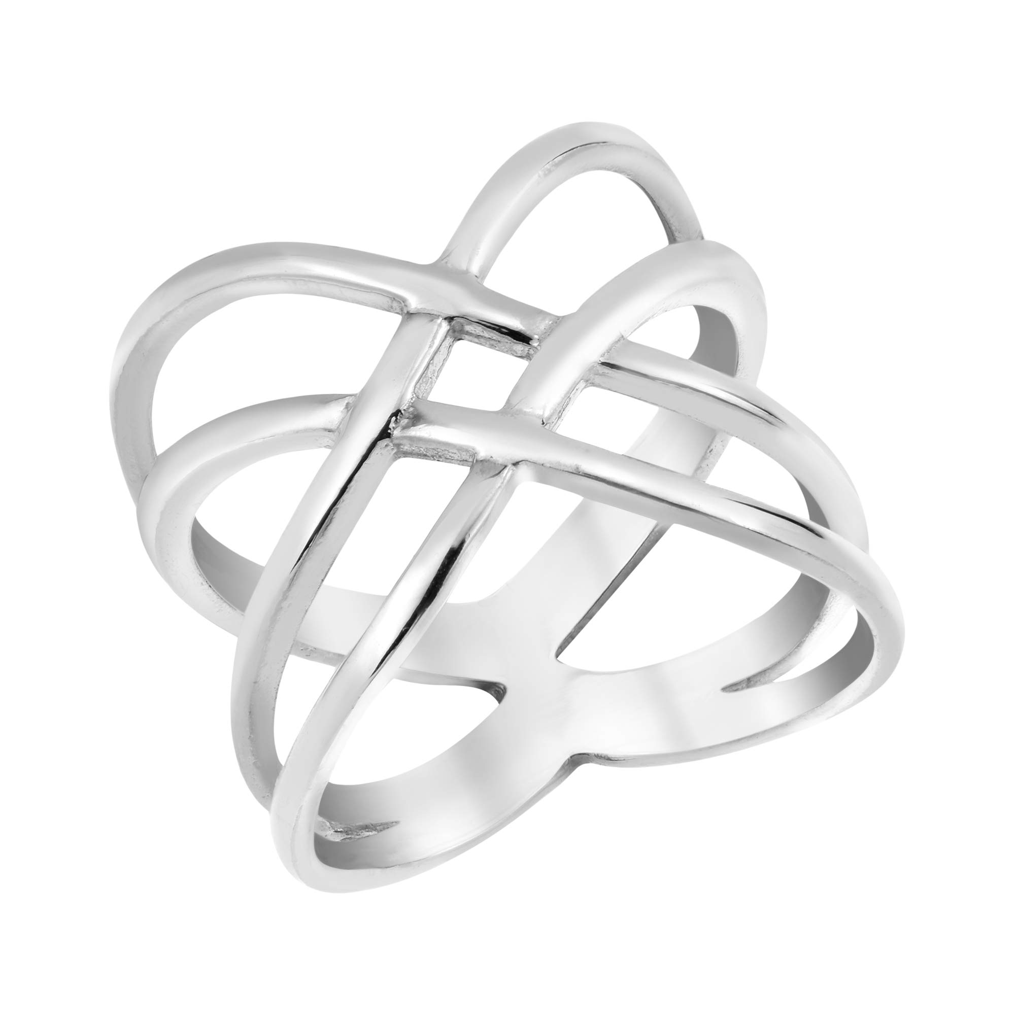 Exotic Puzzle Weave .925 Sterling Silver Ring for Women & Men | Dainty Wedding Band, Couple Rings | Comfort Fit Unisex Jewelry (Sizes 6-10) | Perfect for Anniversaries, Engagements & Everyday Wear