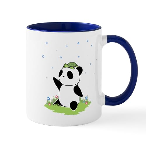 White/Navy Inside - Turtle On A Panda Mug