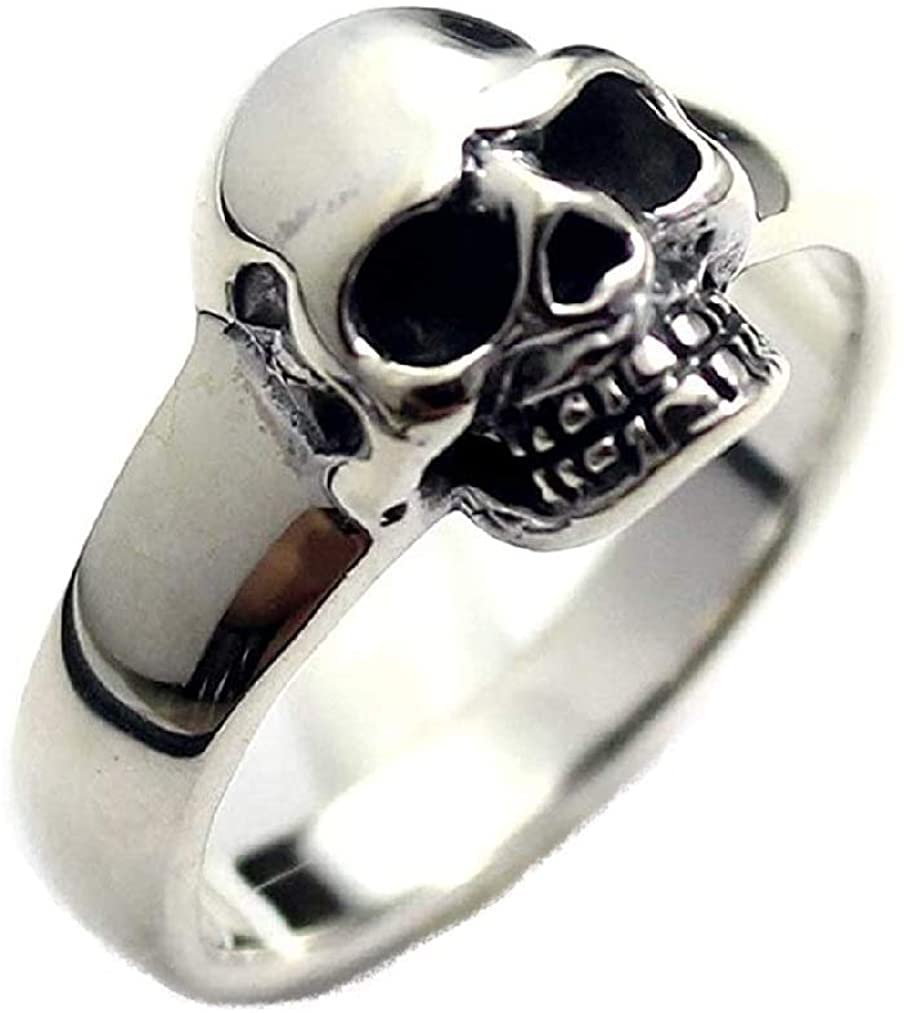 COSUMOSU 925 Sterling Silver Skull Punk Biker Rings for Men & Women - Gothic Jewelry for Biker, Rocker & Alternative Fashion Lovers