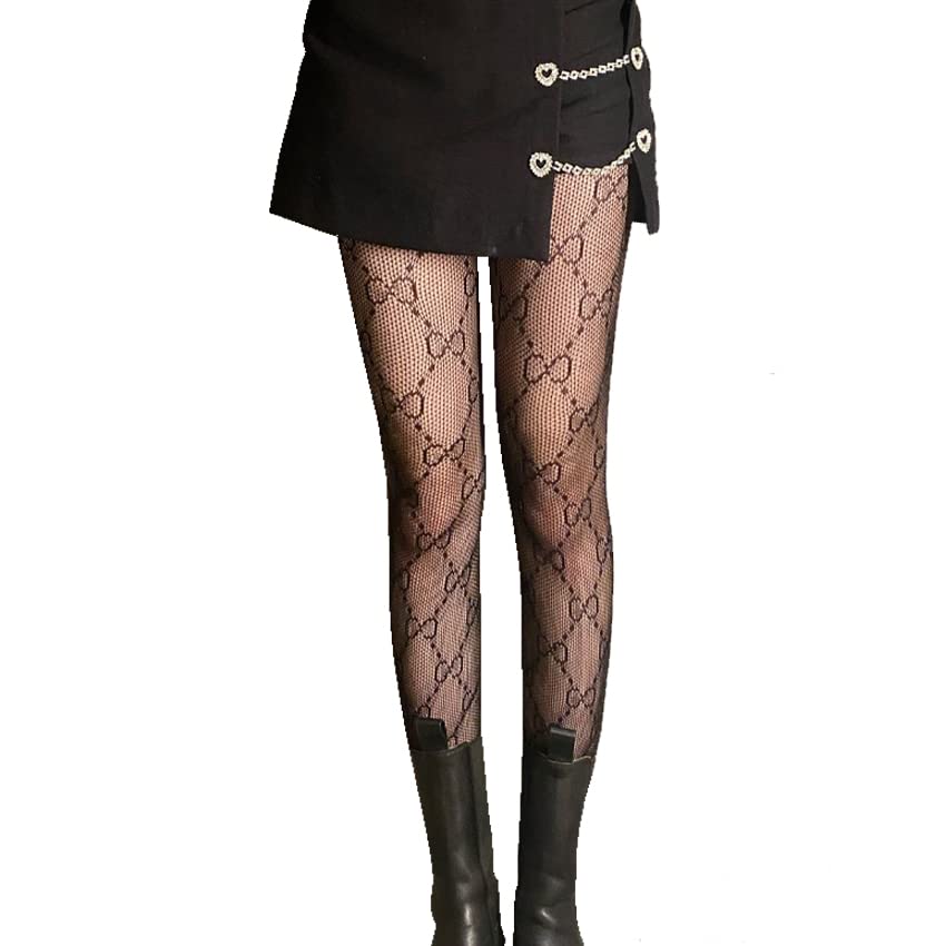 Sexy Fishnet Stockings for Women - Letter Patterned Lace Tights, High Waist Pantyhose & Fashion Leggings | Perfect for Cosplay, Night Out and Date Night