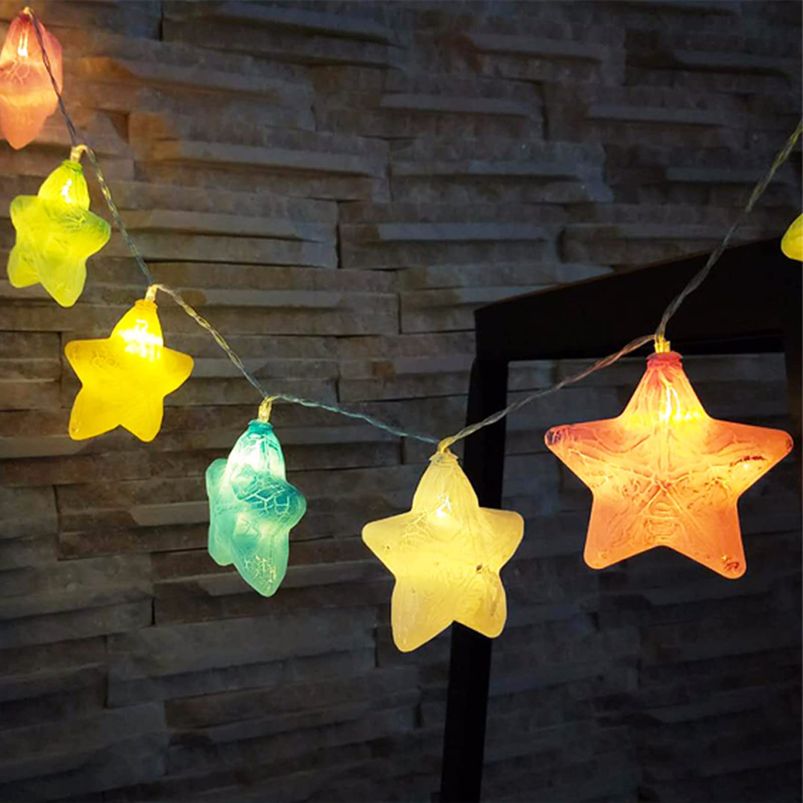 Angel3292 LED Fairy Lights - 10 LED Five-Pointed Star Christmas Decorations for Home, Holiday, Party & Wedding | Battery Operated String Lights for Indoor/Outdoor Decor