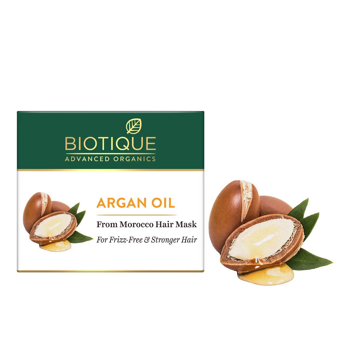 Biotique Argan Oil Hair Mask from Morocco - Deep Conditioning Treatment for Frizz-Free, Stronger & Healthier Hair - 175g (6.17oz) - Ideal for Dry, Damaged & Color-Treated Hair - At-Home Spa Treatment & Salon-Quality Results