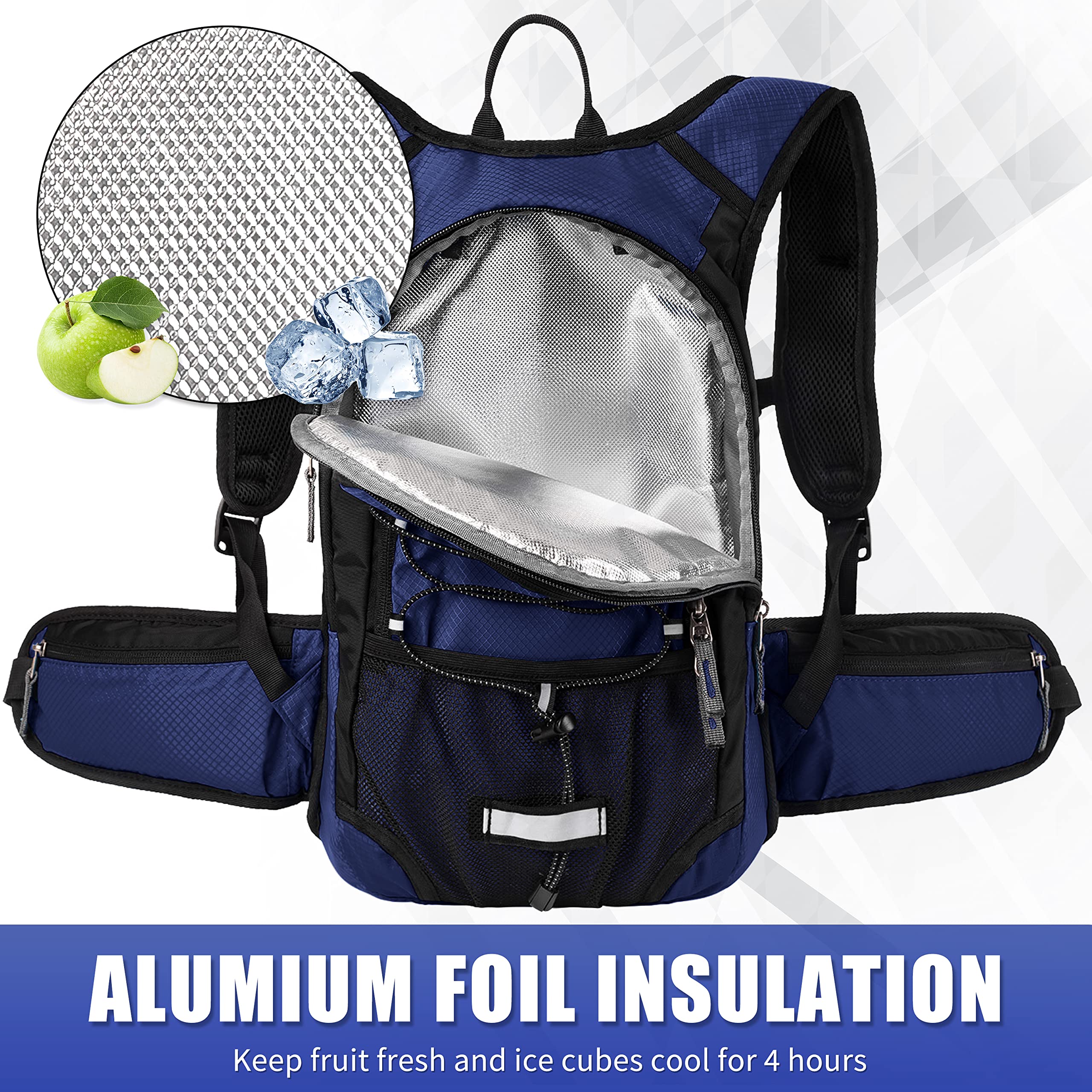 Miracol Insulated 2L Hydration Pack - Lightweight Hiking Water Backpack with Leakproof Bladder for Outdoor Adventures and Long-Distance Trekking