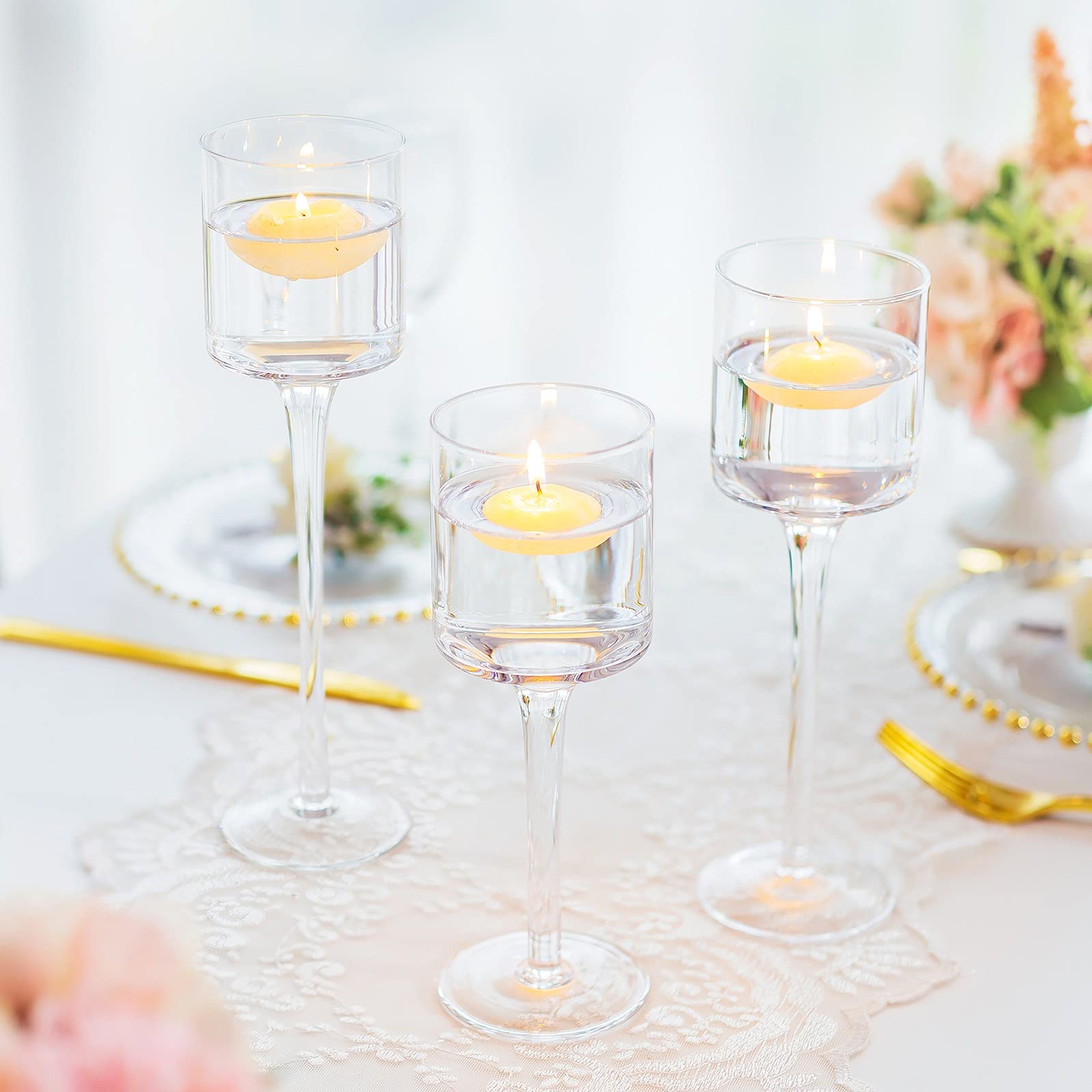 Glass Tea Light Candle Holders Bulk 30-Pack - Elegant Votive Centerpieces for Wedding Table Decor, Floating Candles, Home & Party Decoration | Perfect for Wedding Receptions, Dinner Parties, Romantic Ambiance