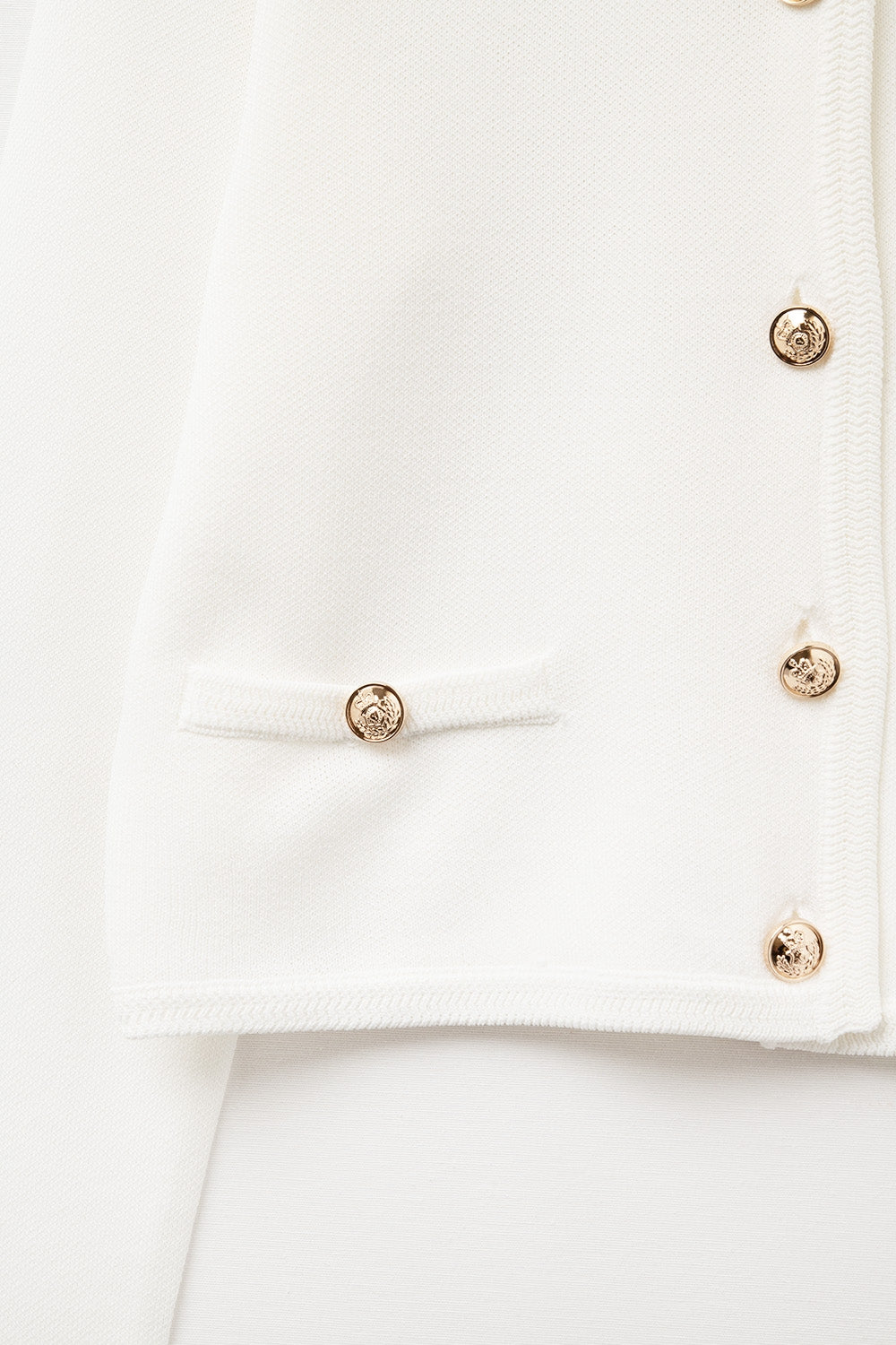 White Button Cardigan with Gold Buttons - Perfect for Casual Outfits, Office Wear & Cozy Evenings