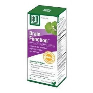 Bell Brain Function Support Supplement - 60 Vegan Capsules for Memory, Focus & Cognitive Health - Ideal for Students, Professionals & Seniors