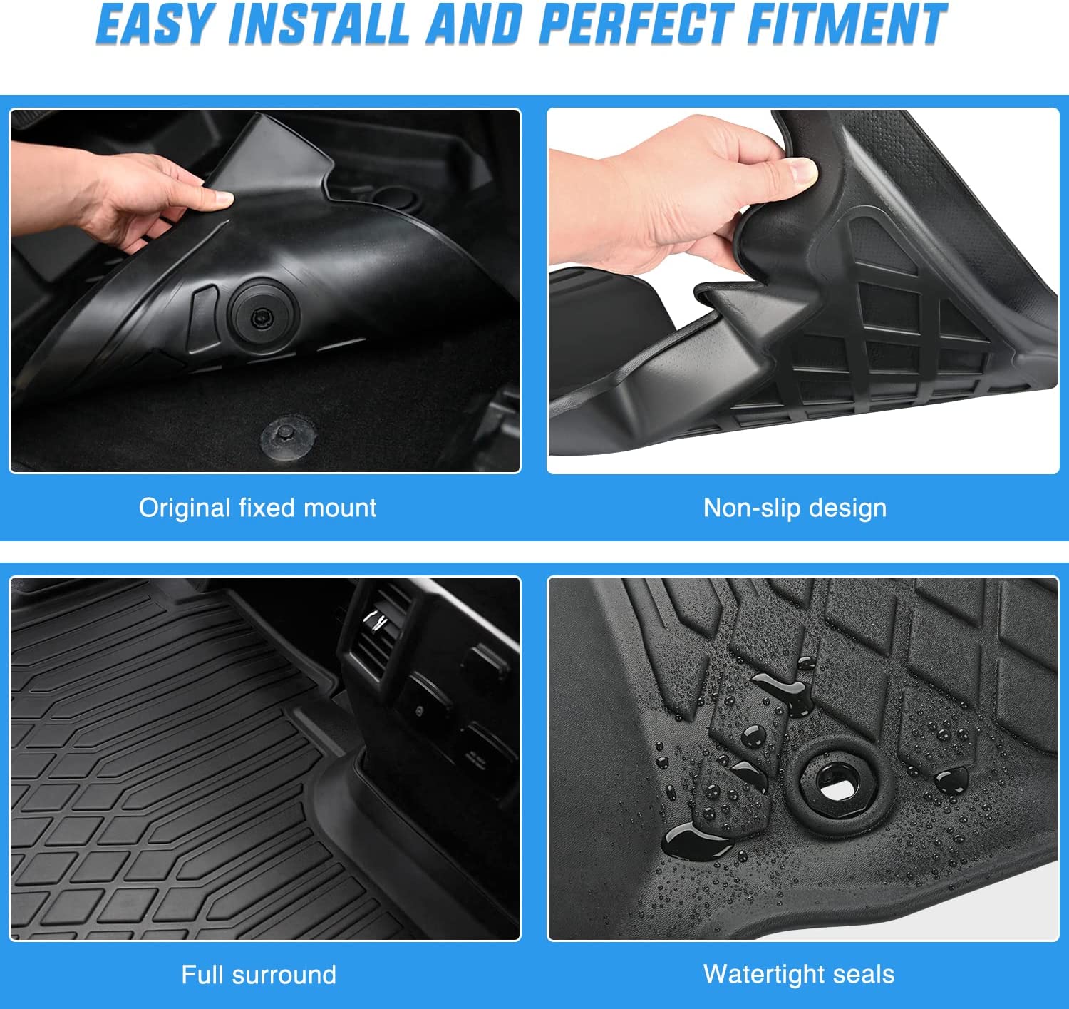 2022-2025 Hyundai IONIQ 5 Custom Fit TPE Floor Mats for SE/SEL Models - All-Weather Protection & Non-Slip Design | Perfect for Daily Commute & Road Trips