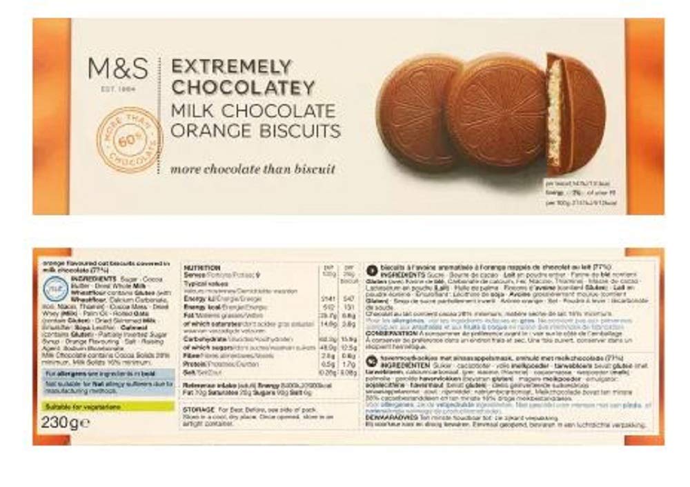Exclusive New Mark & Spencer Milk Chocolate Orange Biscuits (Pack of 2) - Perfect for Gifts, Tea Time & Holiday Snacking
