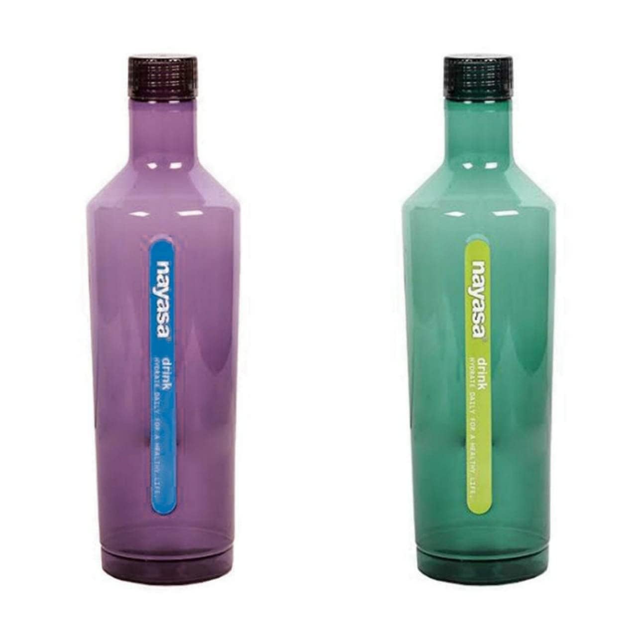NKB Traders Unbreakable BPA-Free Water Bottle 1L (2 Pack) - Leakproof, Durable & Non-Toxic Sports Bottle for Gym, Office, Hiking & Outdoor Activities - Assorted Colors