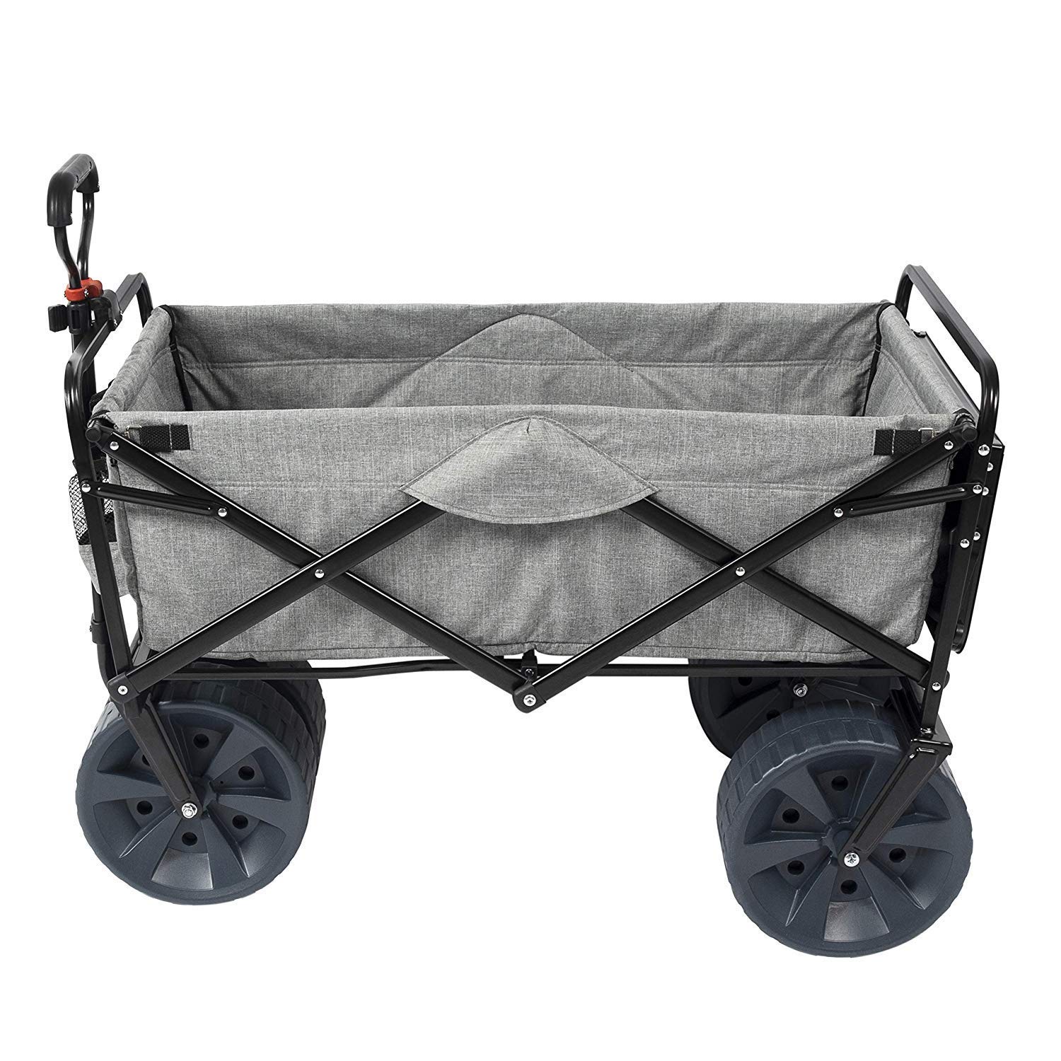 MacSports Collapsible Folding Wagon Cart with Removable Side Table - Portable Utility Cart for Beach, Camping, Picnics, Concerts & Outdoor Events (Light Gray) | Perfect for Carrying Gear, Groceries & Kids Toys