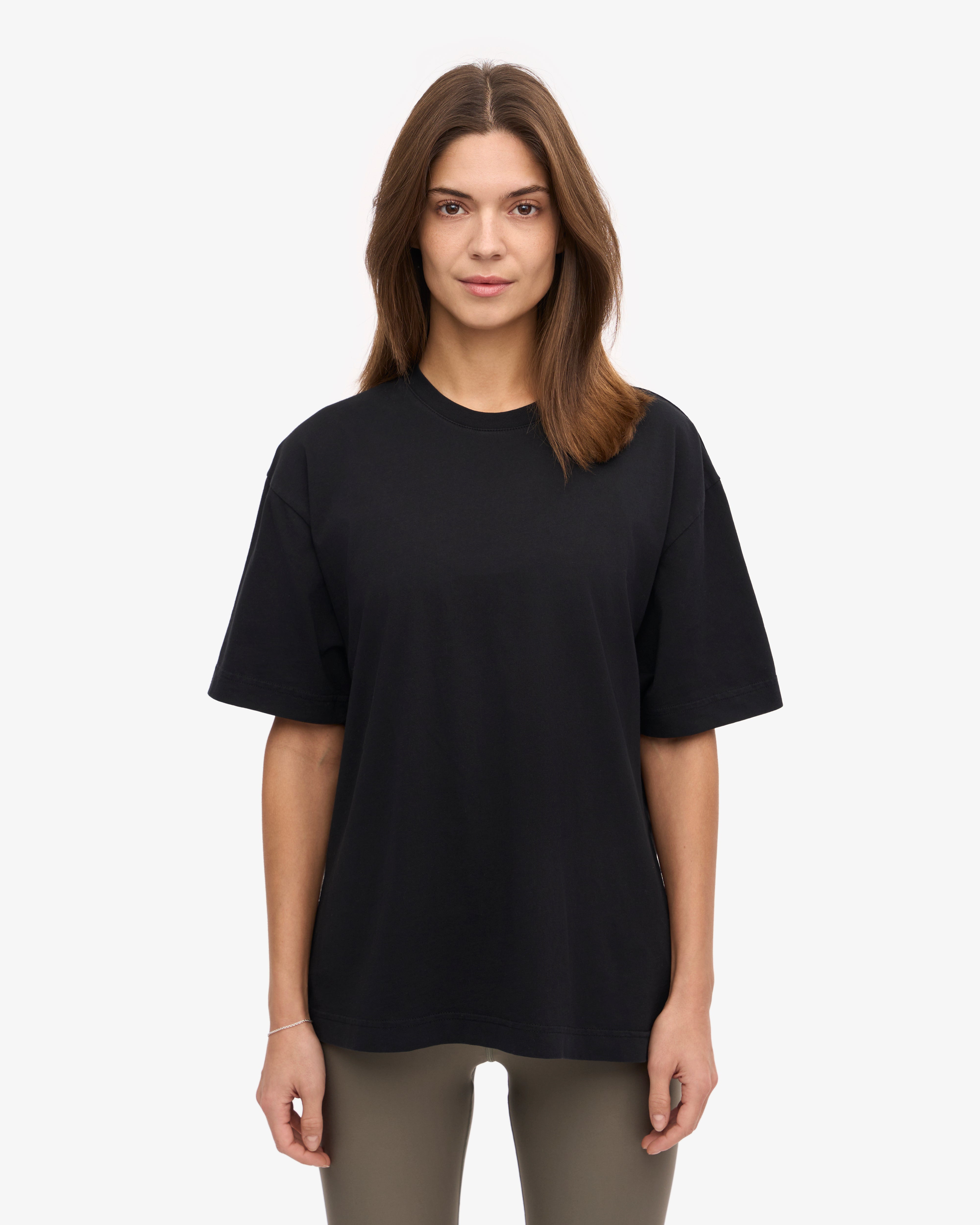 Oversized Organic Cotton T-Shirt for Women - Deep Black | Soft & Comfortable Casual Wear for Everyday Outfits