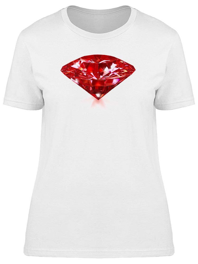 Stylish Red Ruby Diamond Graphic T-Shirt for Women - Trendy Casual Tee for Everyday Wear, Outings & Layering