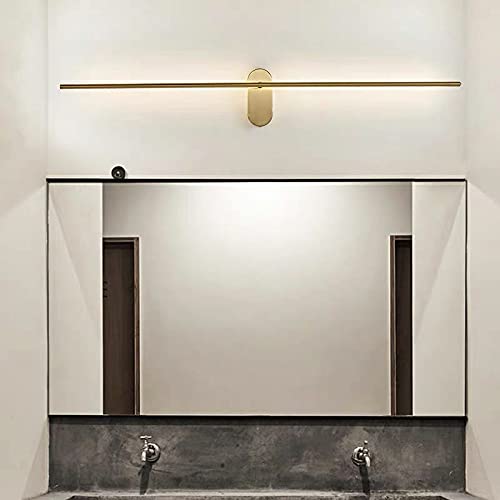 CraftThink LED Wall Sconce - Modern Minimalist Linear Metal Wall Light Fixture in Brass Finish | Warm White Lighting for Bathroom, Bedroom, Living Room & Dining Room | Perfect for Hallways, Corridors & Ambient Lighting