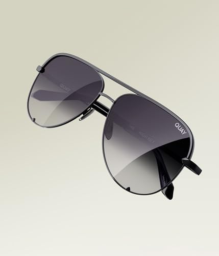 Quay Polarized Aviator Sunglasses for Men & Women - UV Protection Oversized Sunglasses (High Key XL, Black) - Perfect for Driving, Beach & Outdoor Activities