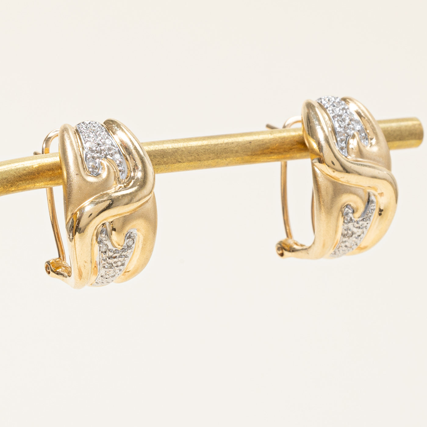 0.10ctw Diamond Half Hoop Earrings for Women - 14K White Gold Dainty Everyday Hoop Earrings | Perfect for Work, Date Night & Special Occasions