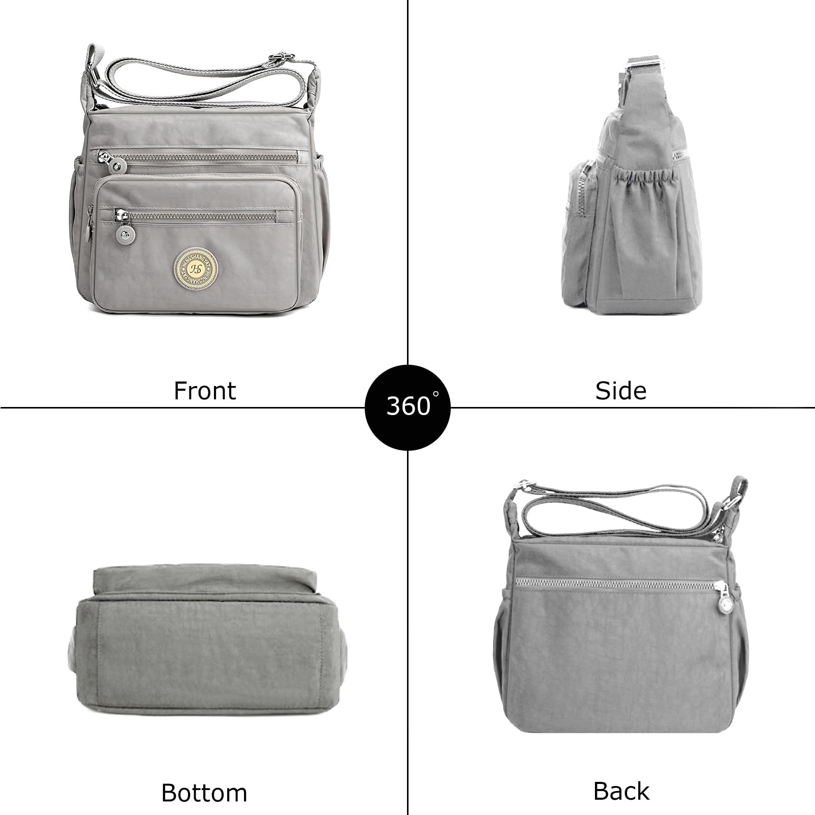 Stylish Women's Shoulder Bag - Multi-Pocket Crossbody Purse with Waterproof Nylon Material for Daily Use, Travel & Work | Fashionable Ladies Tote Handbag for Office, Shopping & Weekend Outings