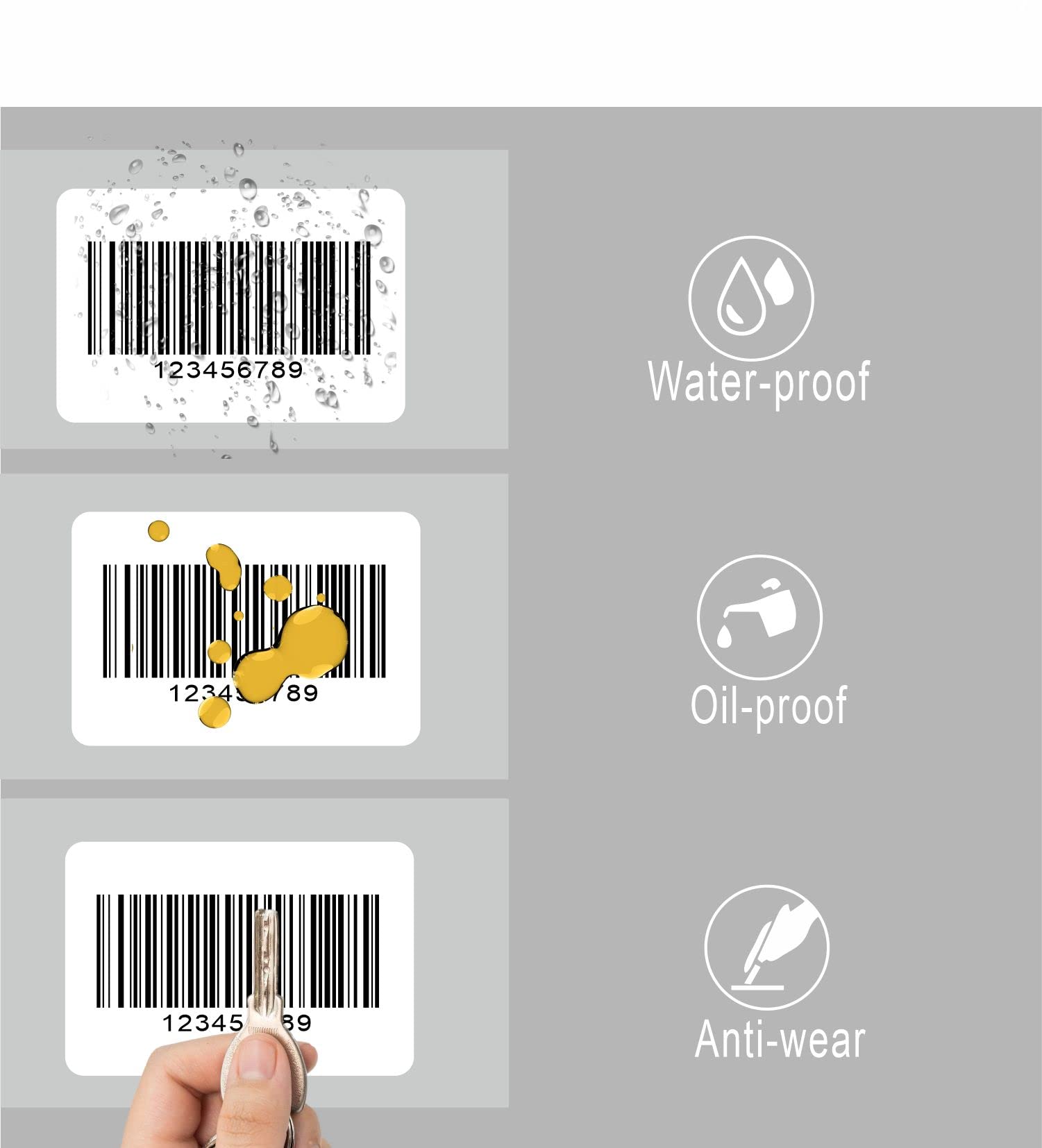 HYBSK 3x2 Inch Direct Thermal Label Paper - Premium Barcode & Address Labels for Rollo & Zebra Printers (3