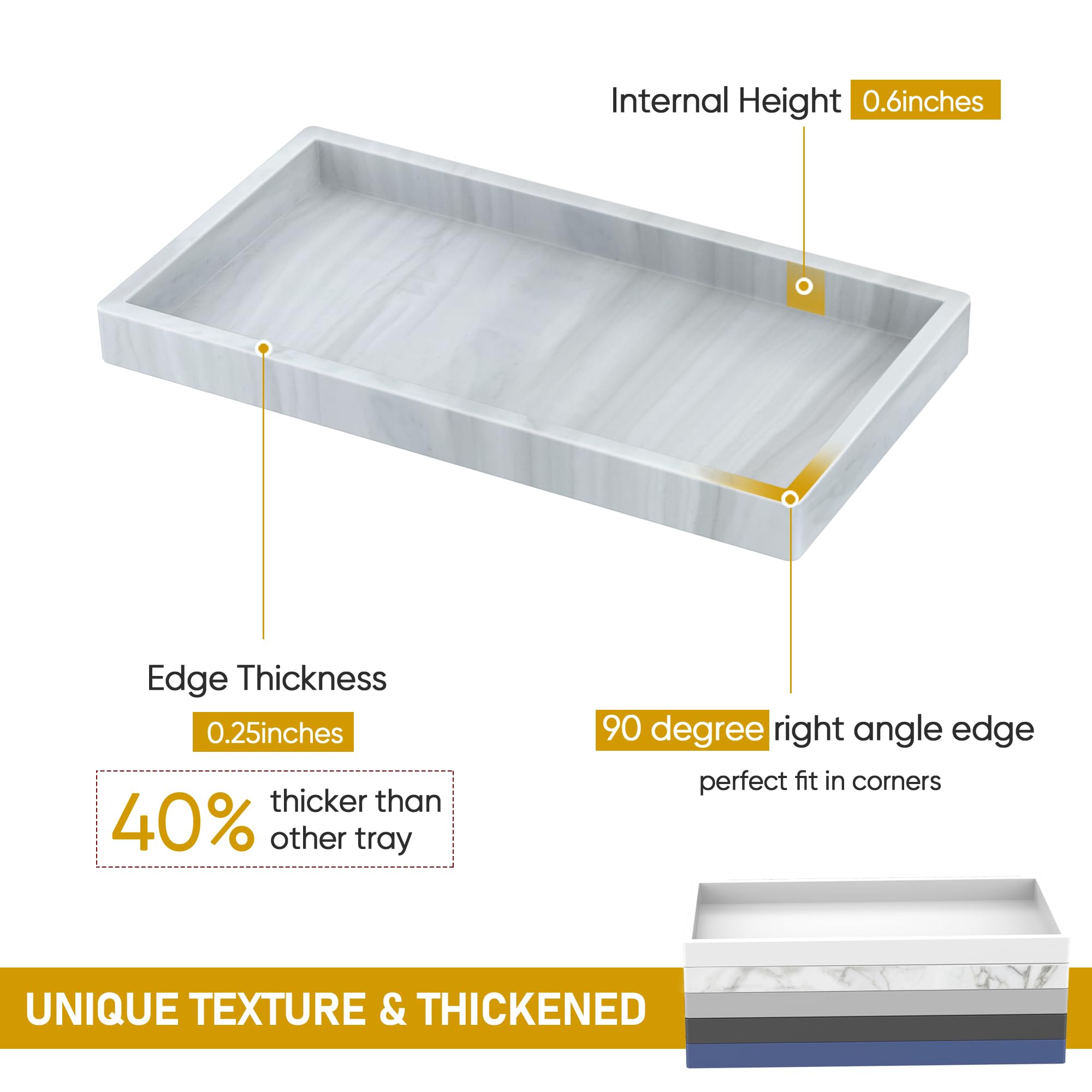 Premium Shatterproof Silicone Bathroom Tray (7.8
