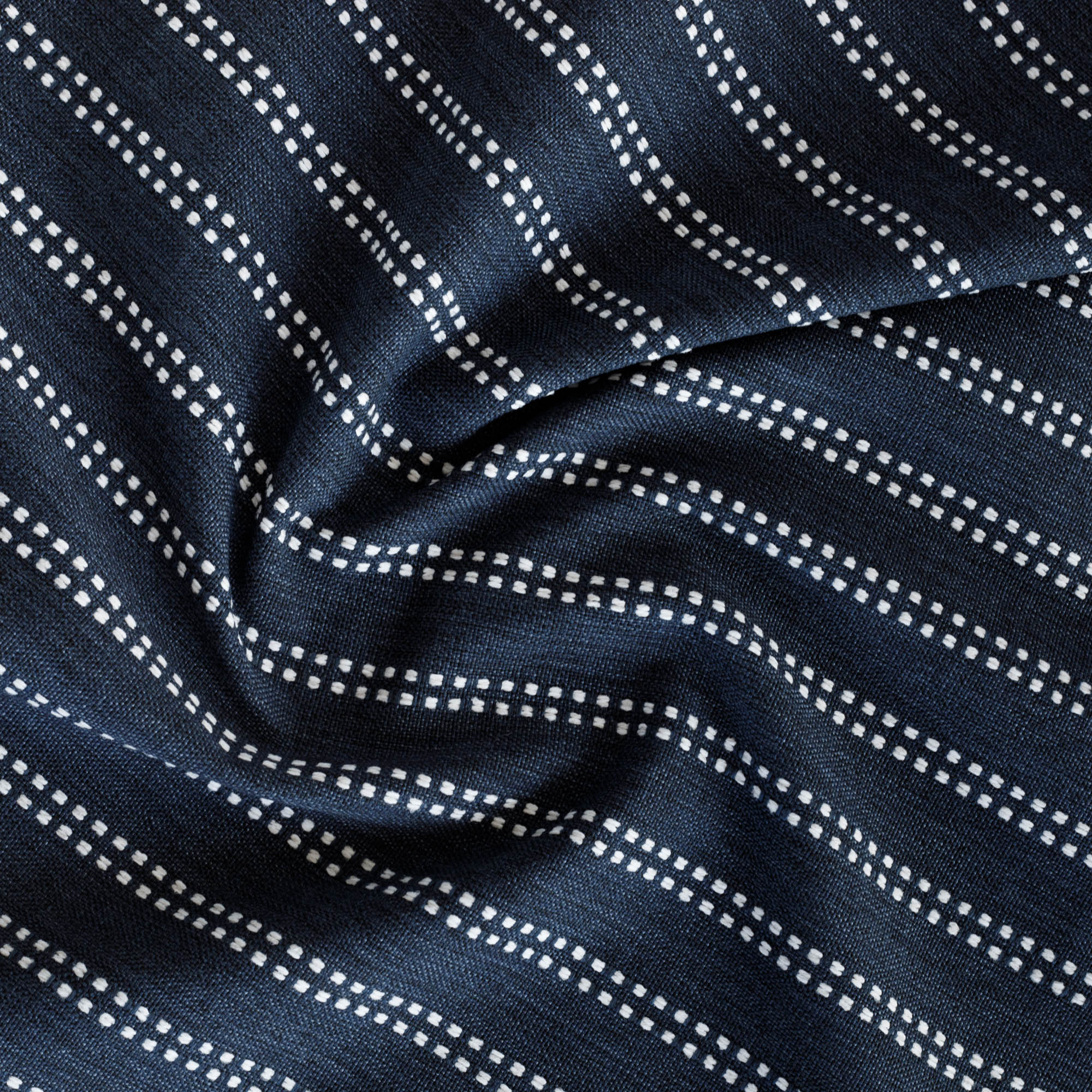 Premium Elodie Stripe Fabric - 100% Cotton Indigo Blue Fabric for Upholstery, Curtains & Home Decor | Perfect for DIY Sewing Projects & Crafting