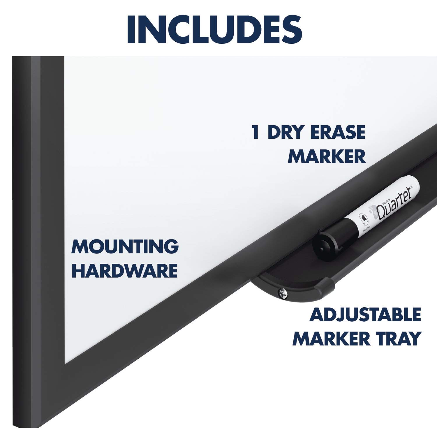 Quartet Magnetic Dry Erase White Board 3' x 2' - Nano-Clean Surface Resists Stains, Black Aluminum Frame (SM533B) - Perfect for Office Meetings, Classroom Teaching & Home Organization