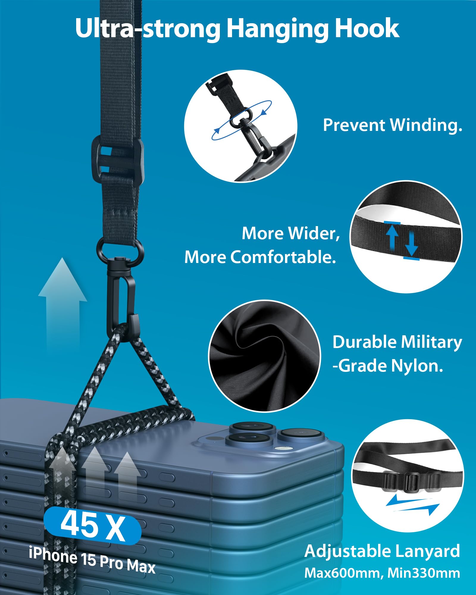 YOSH Adjustable Waterproof Phone Pouch IPX8 (2 Pack) - Universal Waterproof Case for iPhone 16/15/14/13/12 Pro & Samsung S24/S23 up to 6.8
